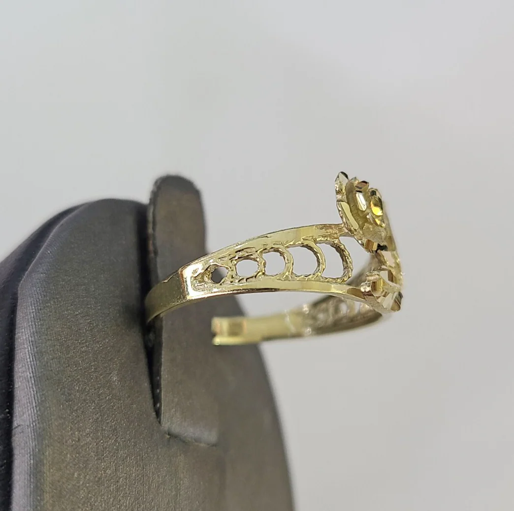 10k Yellow Gold Rose Flower Ring Casual Band Genuine Brand New All Sizes - Image 7