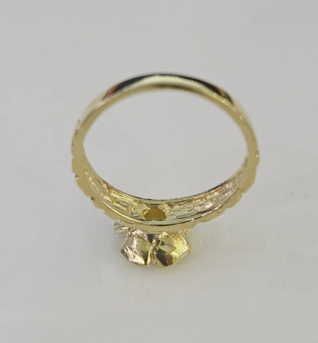 10k Yellow Gold Rose Flower Ring Nugget Casual Band Genuine Brand New All Sizes - Image 6