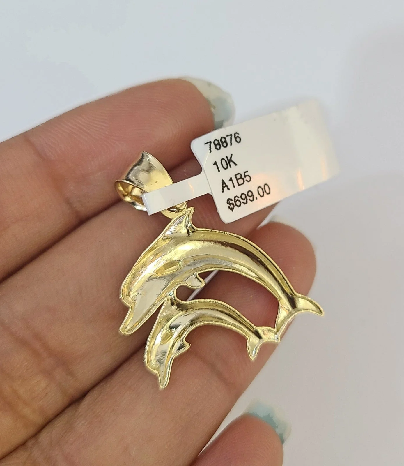 10kt Franco Gold Chain Necklace Dolphin Pendant Charm 1mm 16-22 Inches Ladies - Image 6