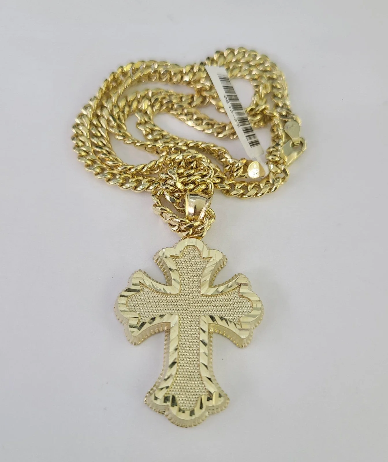 10kt Gold Jesus Roman Cross Charm Miami Cuban Chain Pendant 5mm 18"-28" Necklace - Image 6