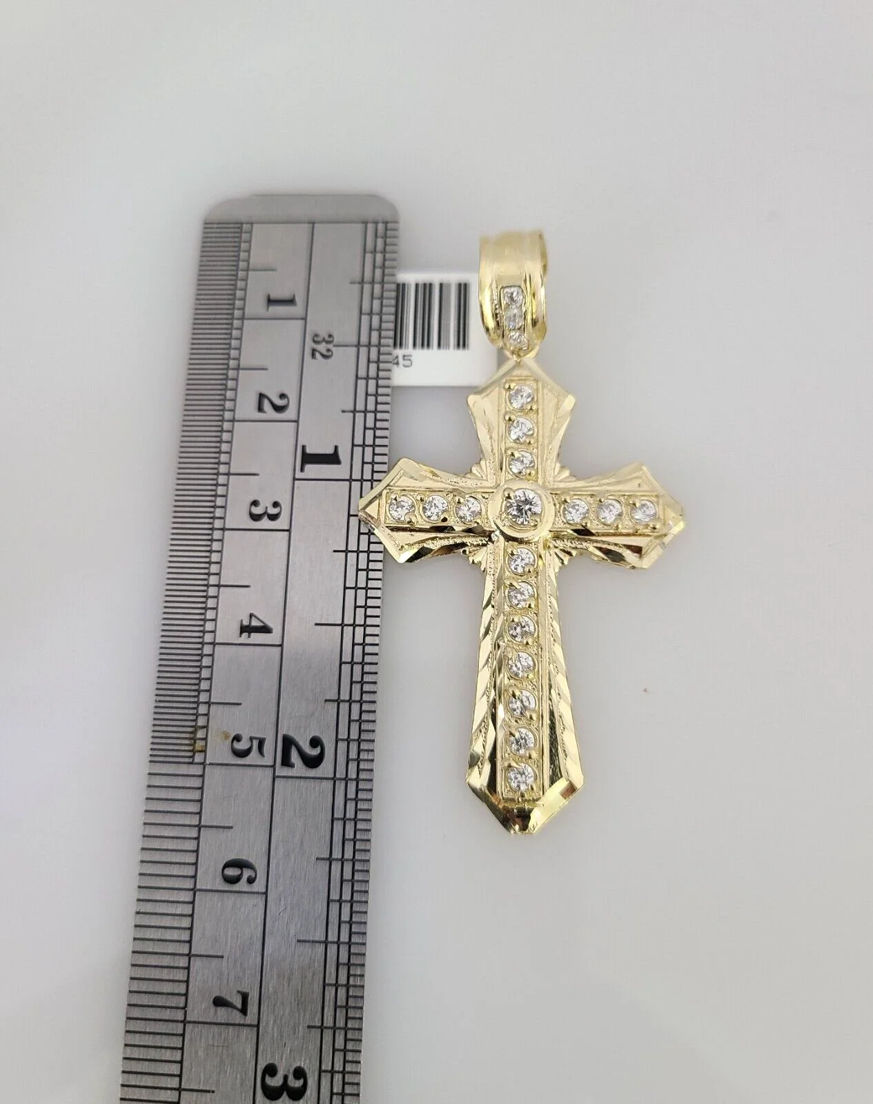 10kt Gold Miami Cuban Chain Jesus Cross Charm Pendant 5mm 18-28Inch Necklace - Image 4