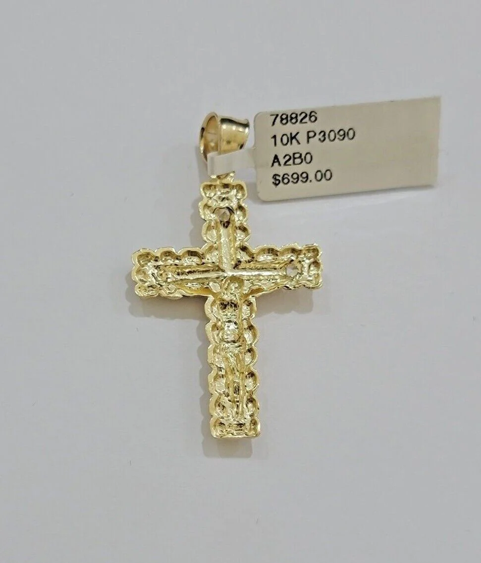 10kt Gold Milano Rope Chain Cross Charm Pendant Set 18-24 Inch 3mm Necklace REAL - Image 11