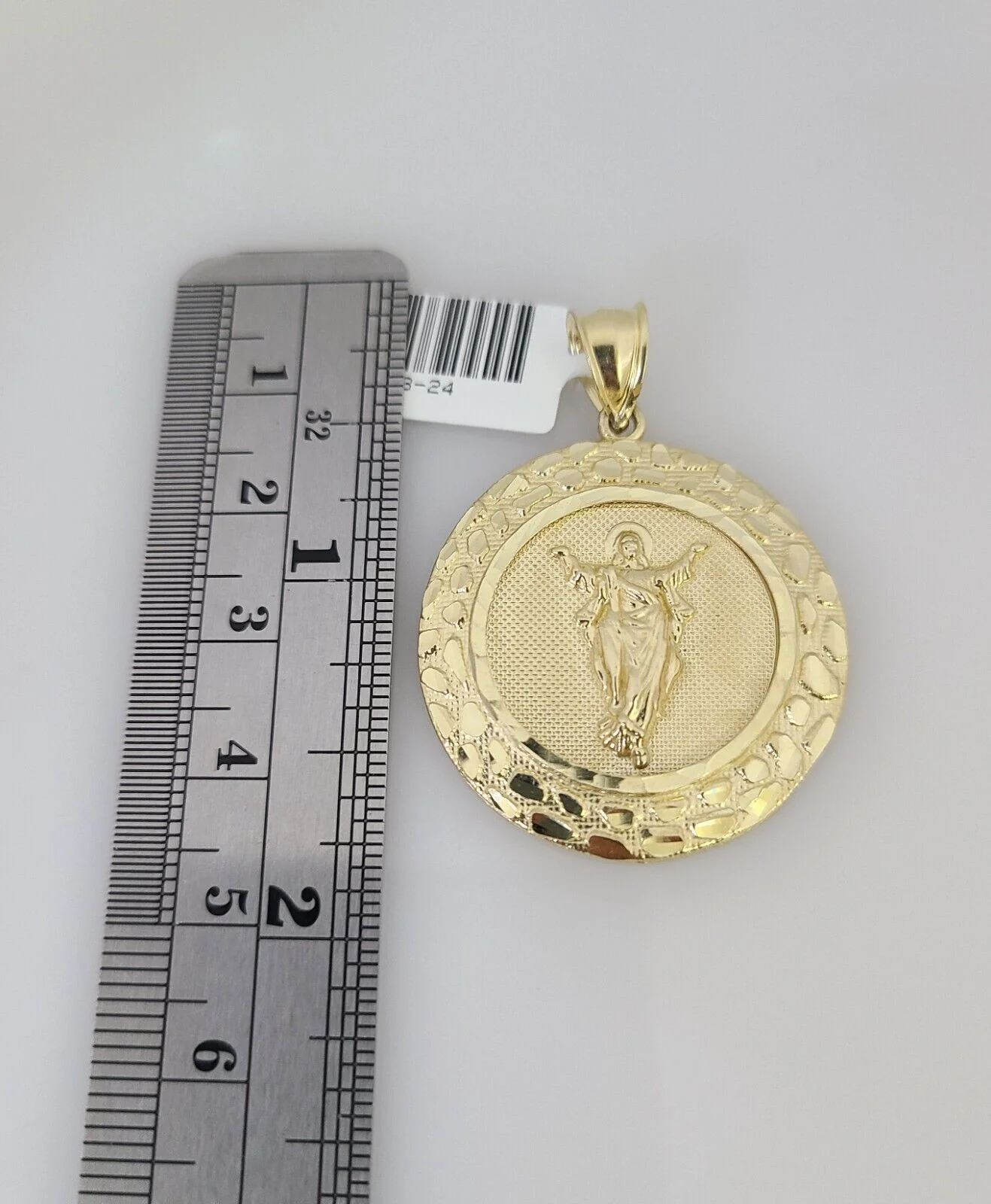 10kt Gold Rope Chain Jesus Christ Pendant Charm Set 18"-30'' Inch 5mm Necklace - Image 5