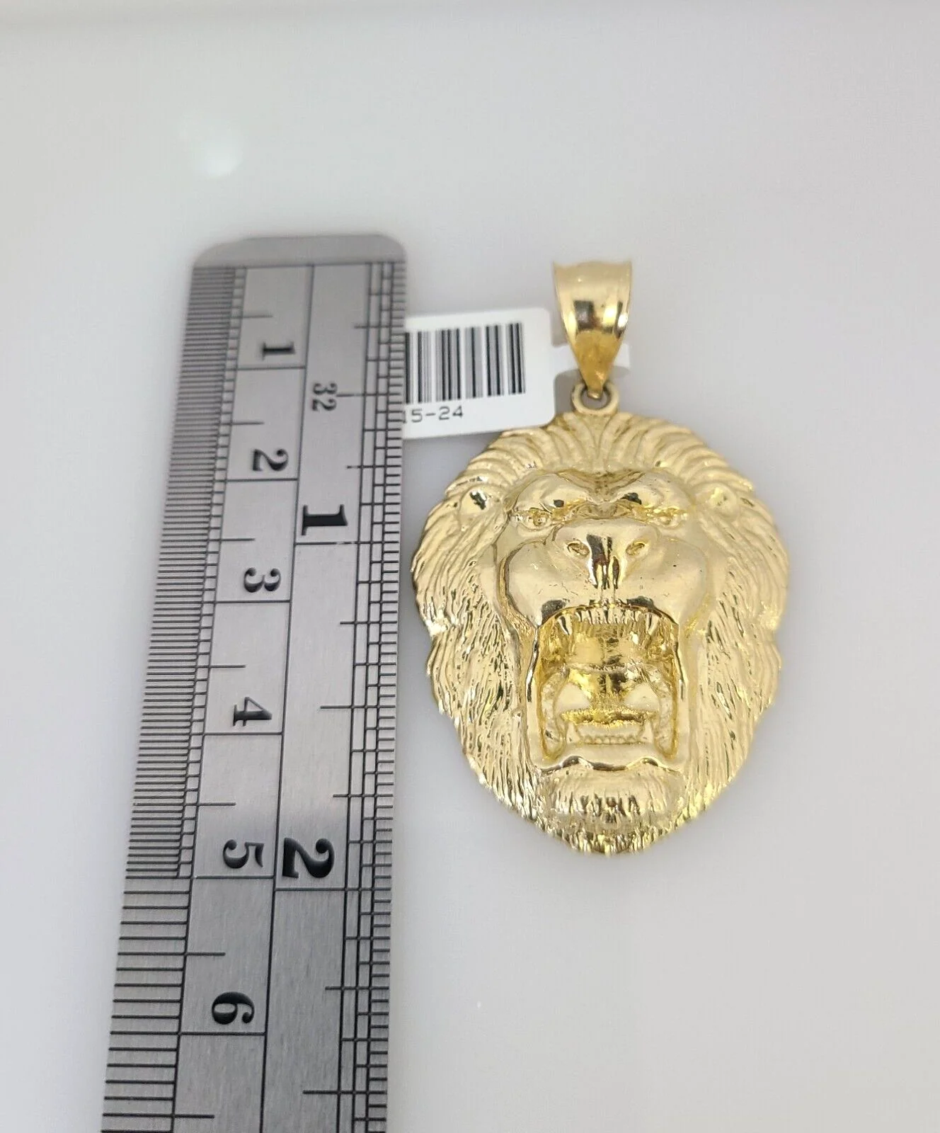 10kt Gold Rope Chain Roaring Lion Pendant Charm Set 18"-30'' Inch 5mm Necklace - Image 2
