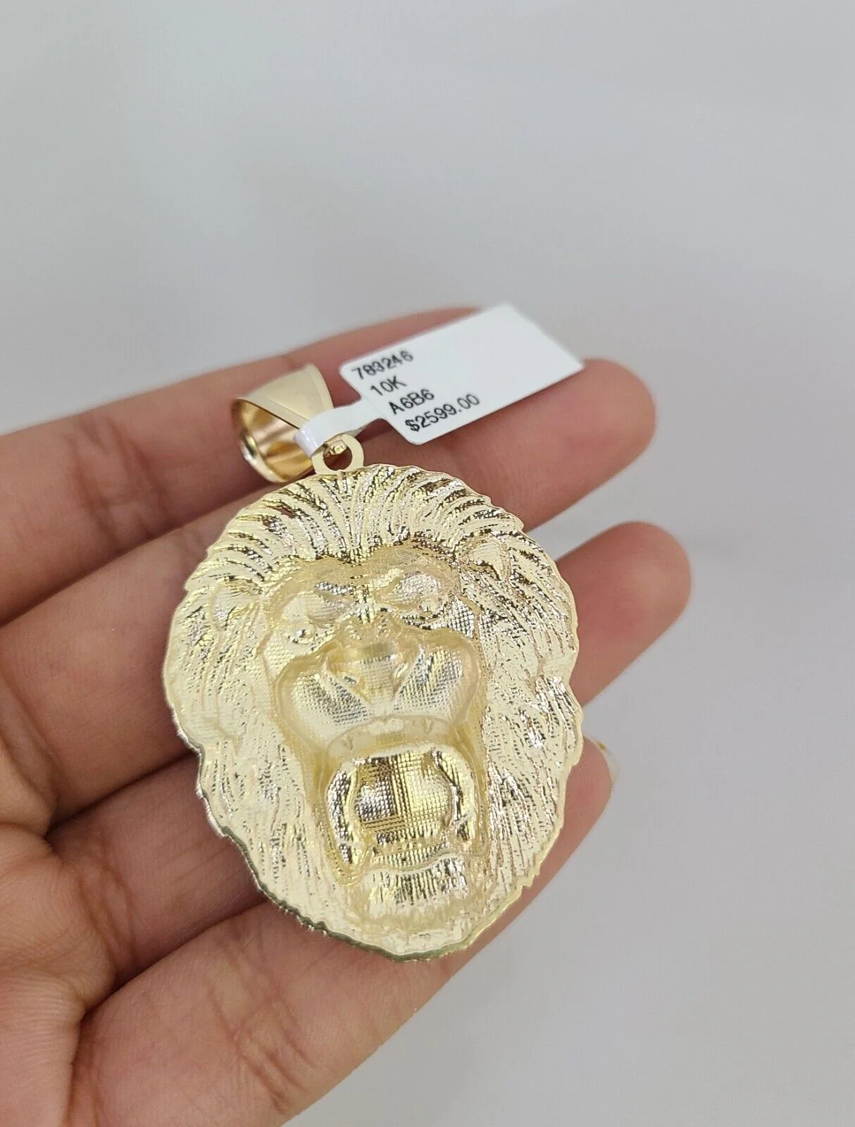 10kt Gold Rope Chain Roaring Lion Pendant Charm Set 18"-30'' Inch 5mm Necklace - Image 7