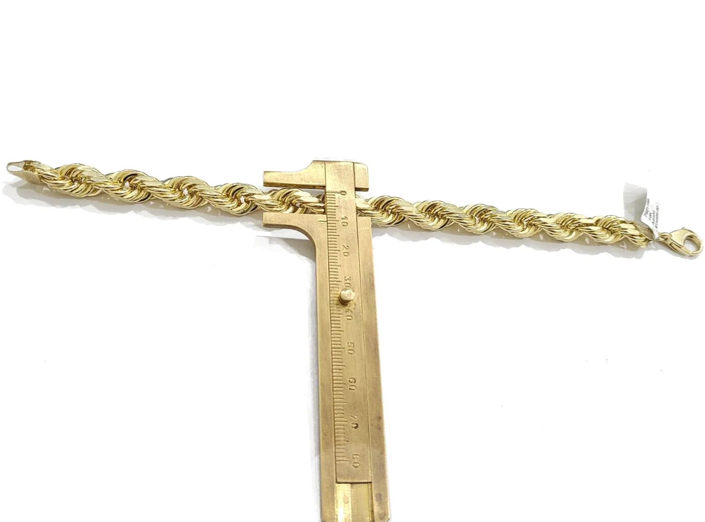 10kt Solid Yellow Gold Rope Bracelet Real 10k 9mm 9 inches Lobster Lock Unisex - Image 6