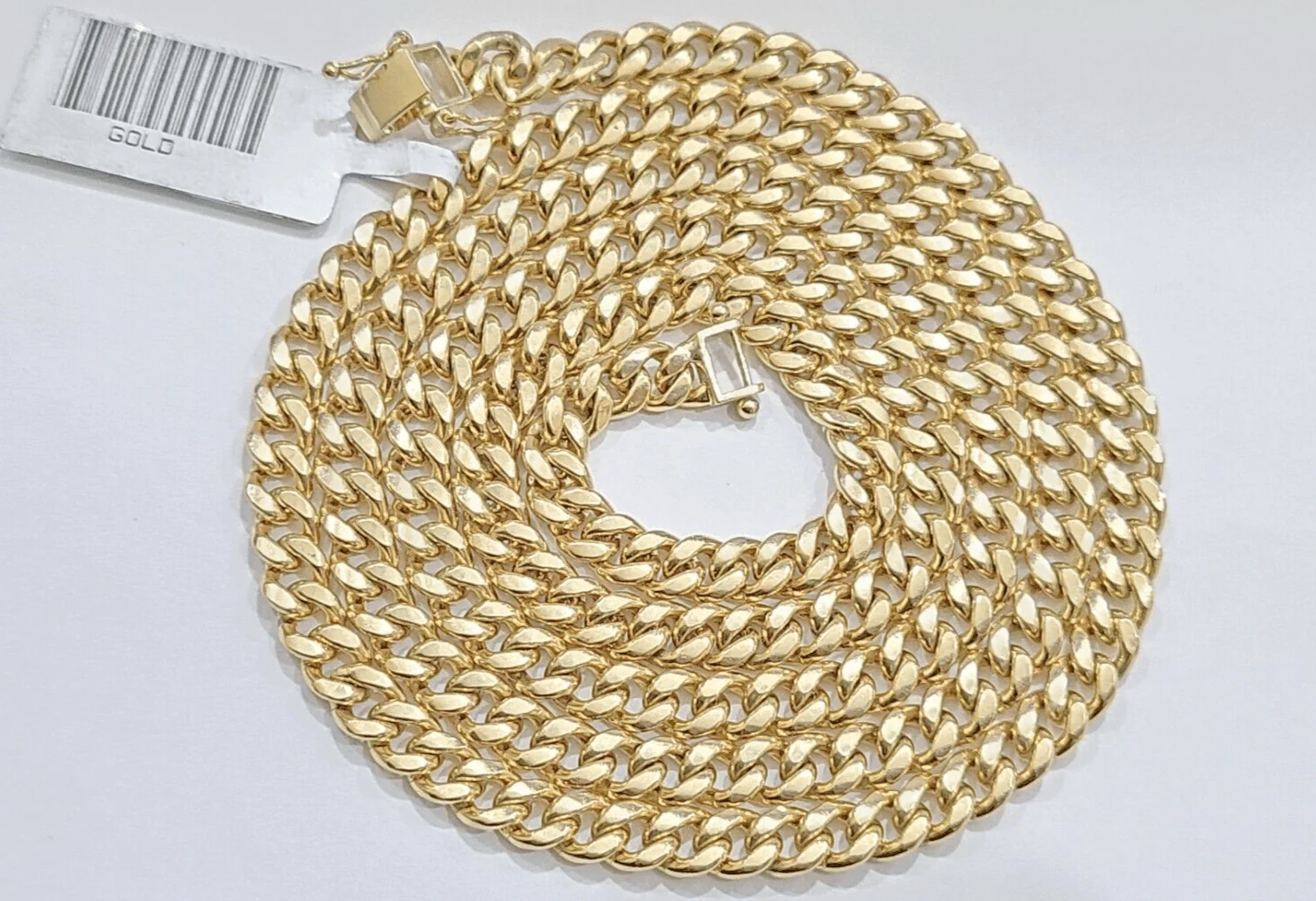 10kt Yellow Gold Miami Cuban Link Chain 10k Necklace 18 Inches 4mm Box Lock Real - Image 2