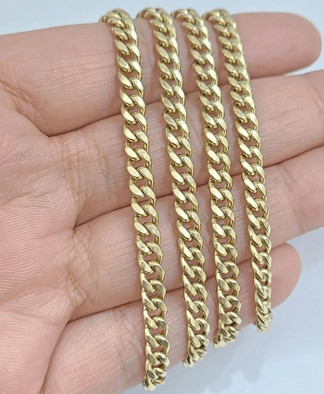 10kt Yellow Gold Miami Cuban Link Chain 10k Necklace 24 Inches 4mm Box Lock Real - Image 2