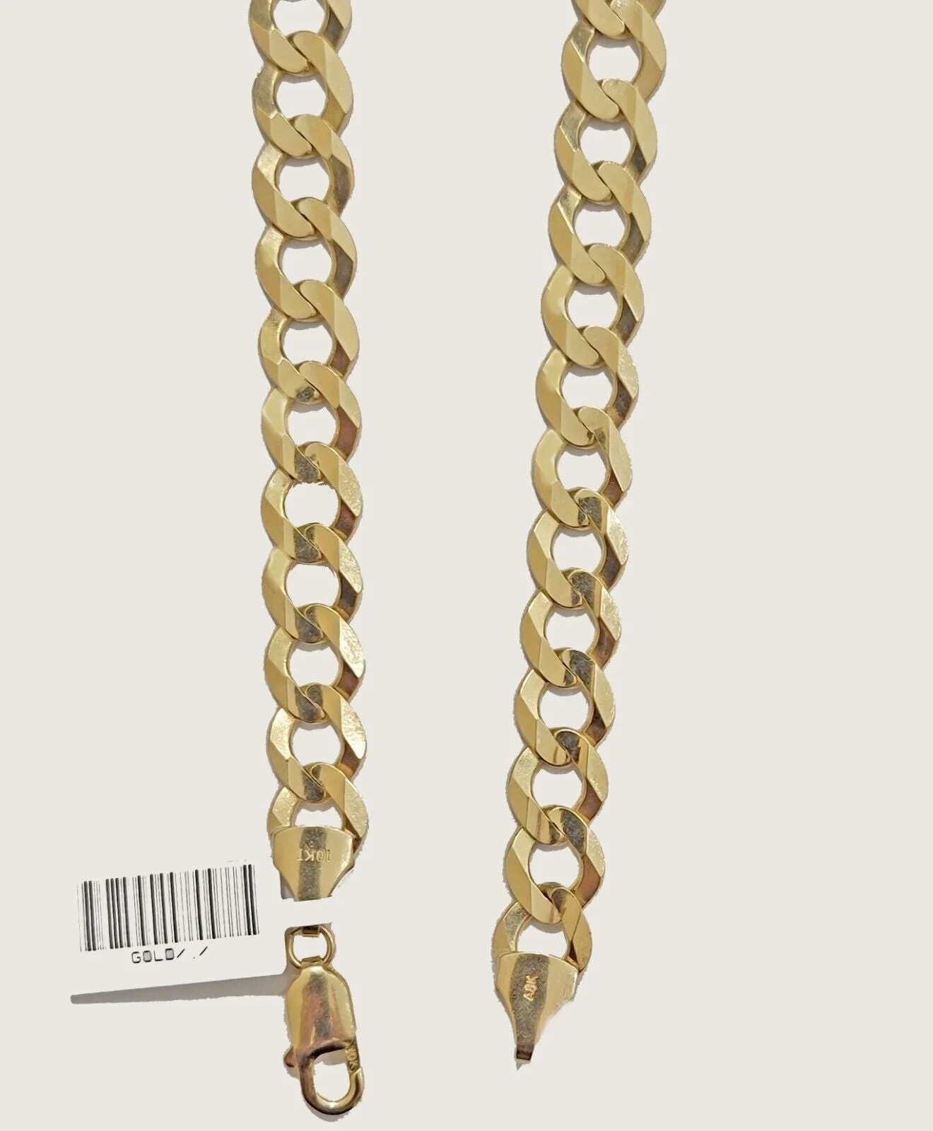 10mm 10k Gold Chain Cuban Curb Link Necklace 30 Inch Real SOLID 10k Yellow Gold - Image 3