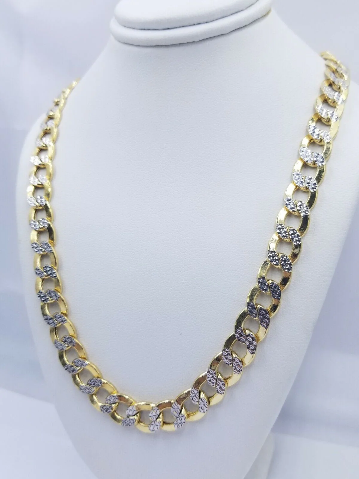 SOLID 10k Yellow Gold Necklace Cuban Curb Link Chain 20-28 Inch Men's 10KT - Image 2