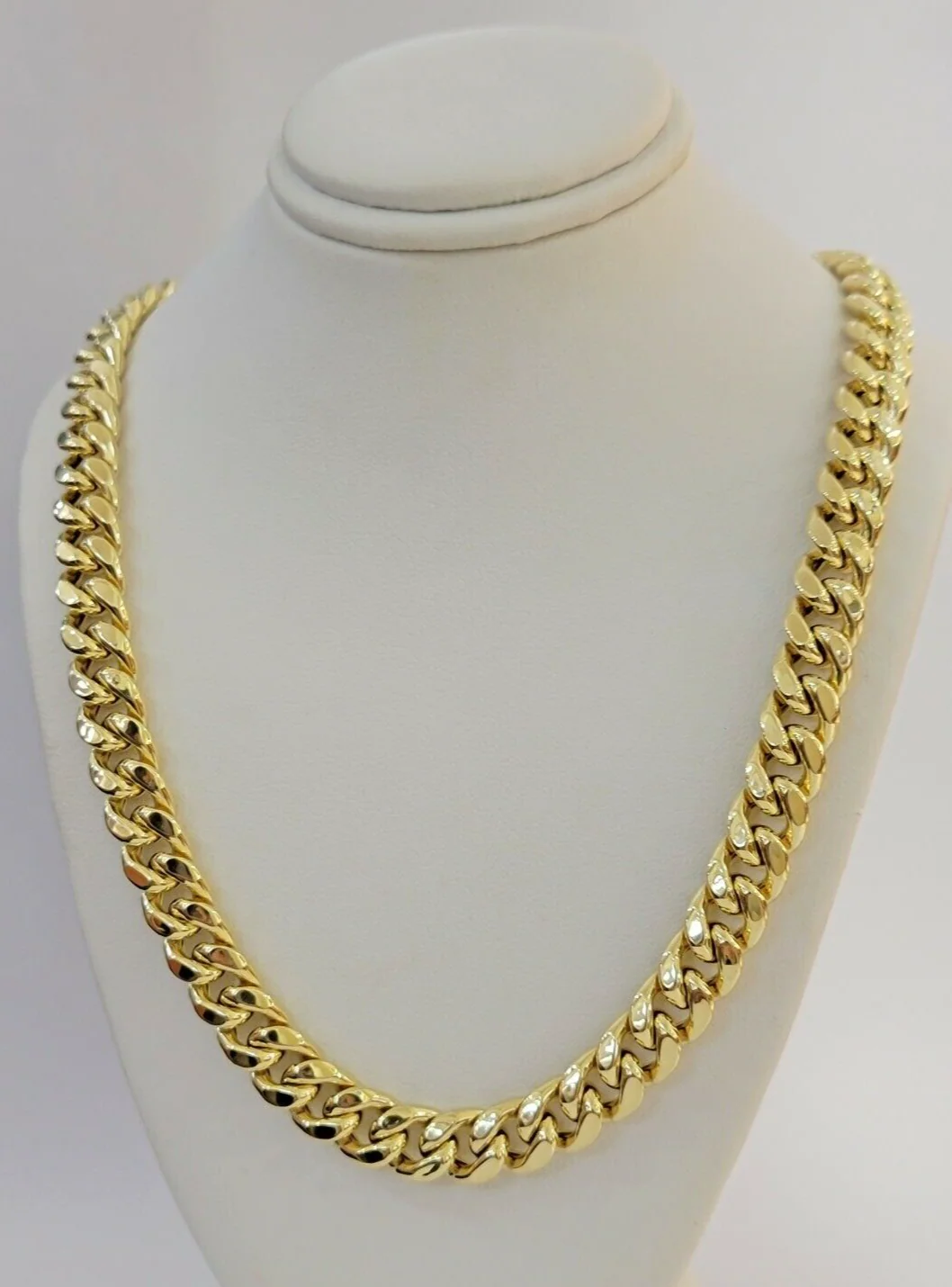 11mm 10k Yellow Gold Chain Necklace Miami Cuban Link 22" Inch Box lock REAL 10K - Image 3
