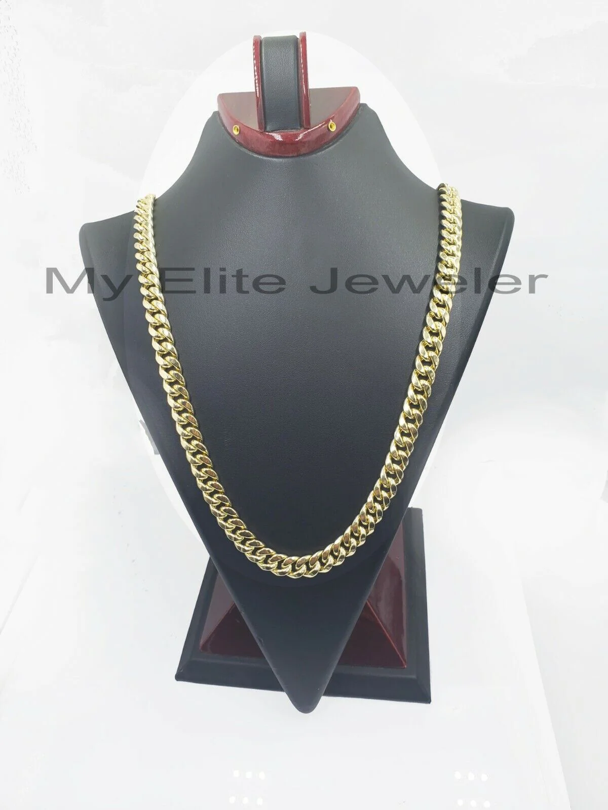 11mm 10k Yellow Gold Chain Necklace Miami Cuban Link  22" Inch Box lock REAL 10K - Image 5