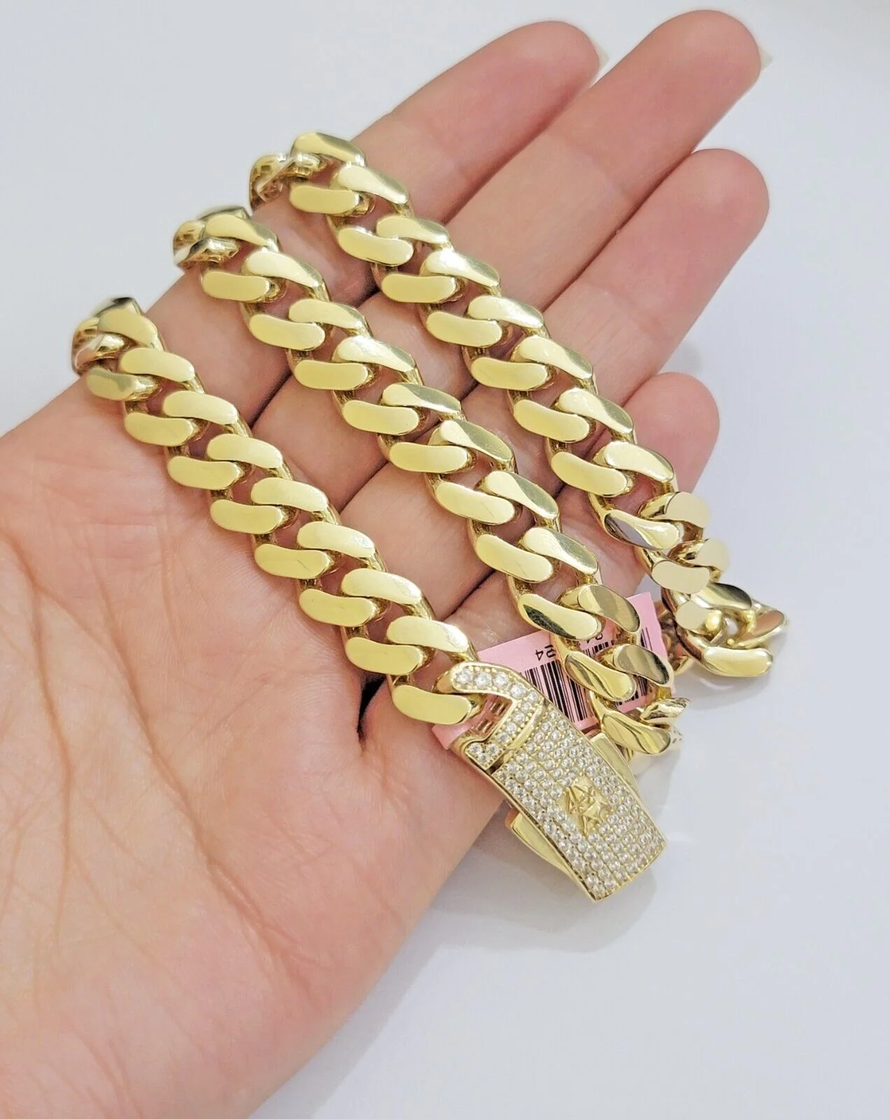 11mm Miami Cuban Royal Link Chain Necklace Box Lock Real 14K Yellow Gold - Image 8