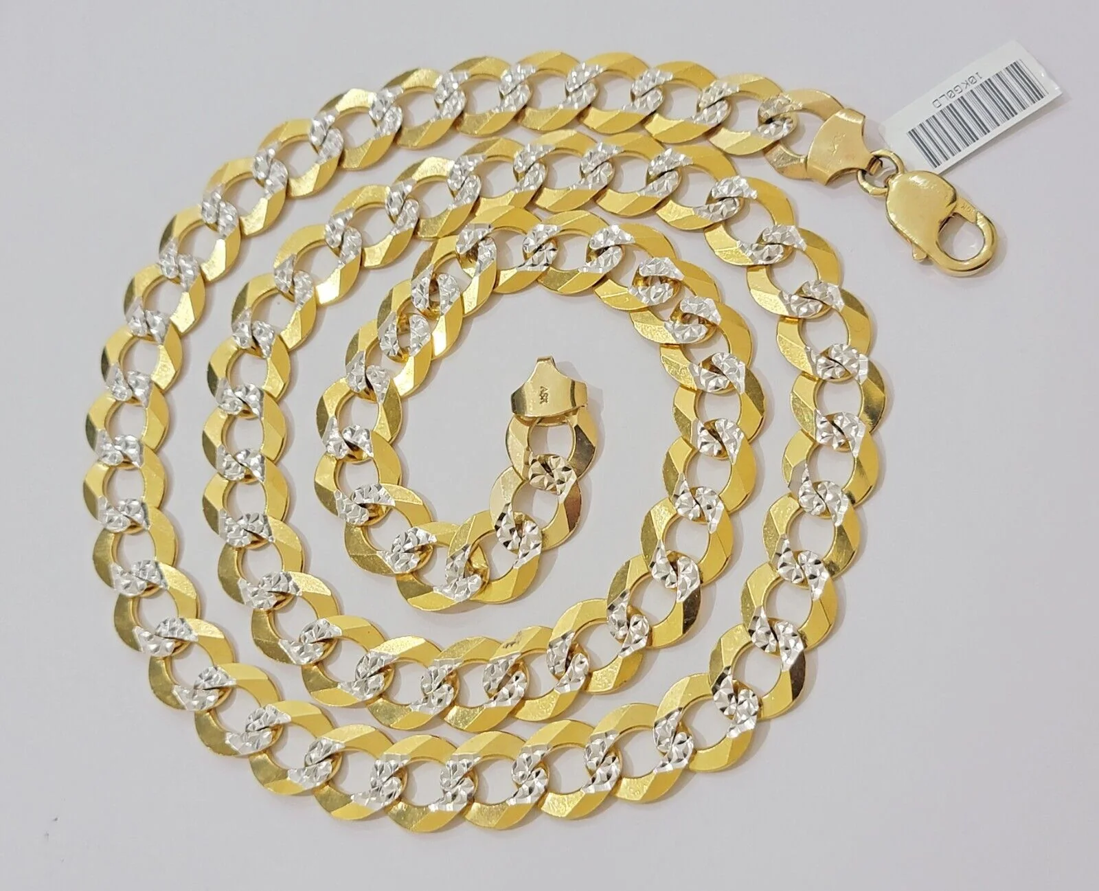 12.5mm Cuban Curb Link Chain Necklace 28" Diamond Cut Men 10k Yellow Gold SOLID - Image 2