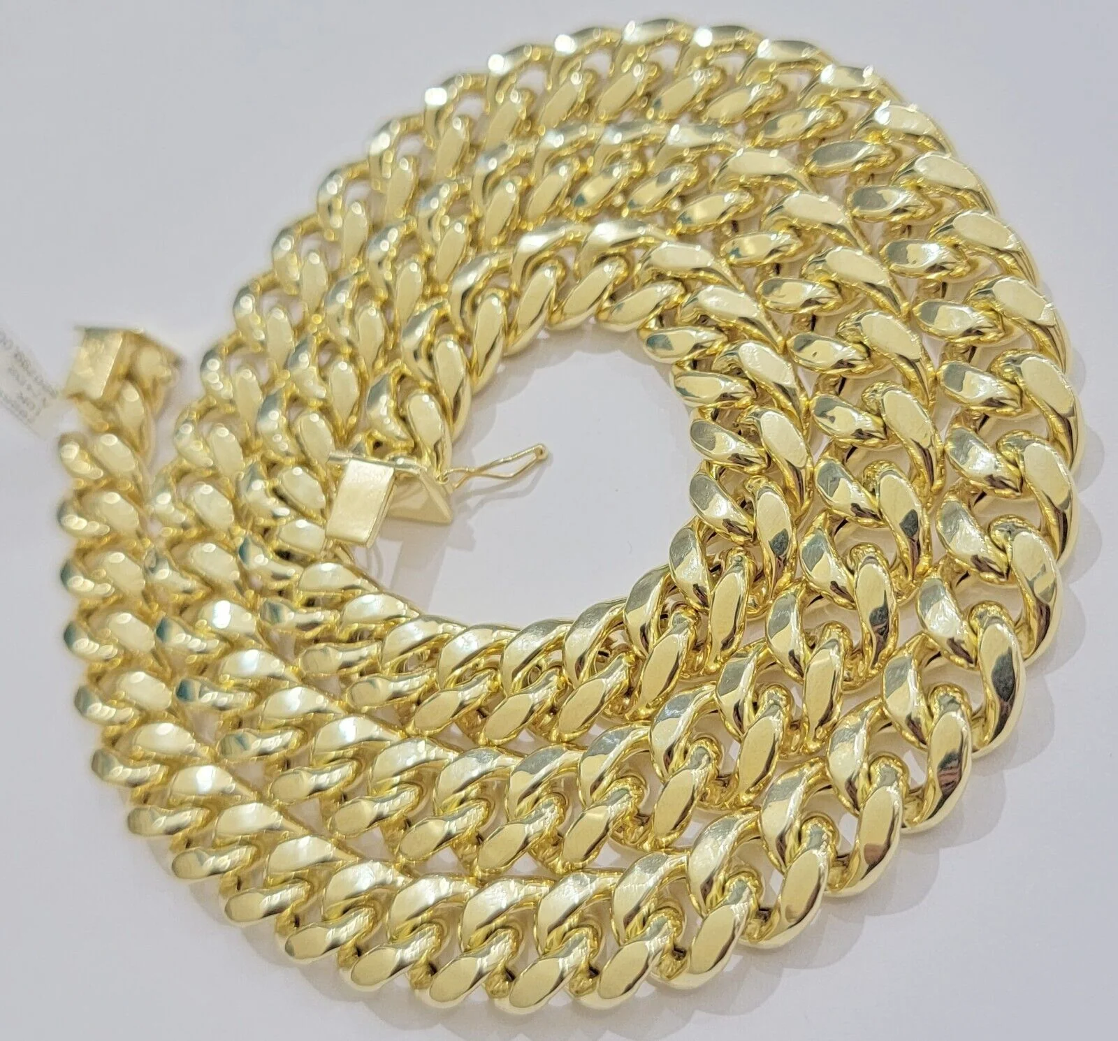 12mm Cuban Link Chain 10k Yellow Gold Mens Necklace 26" Box Clasp Real 10KT SALE