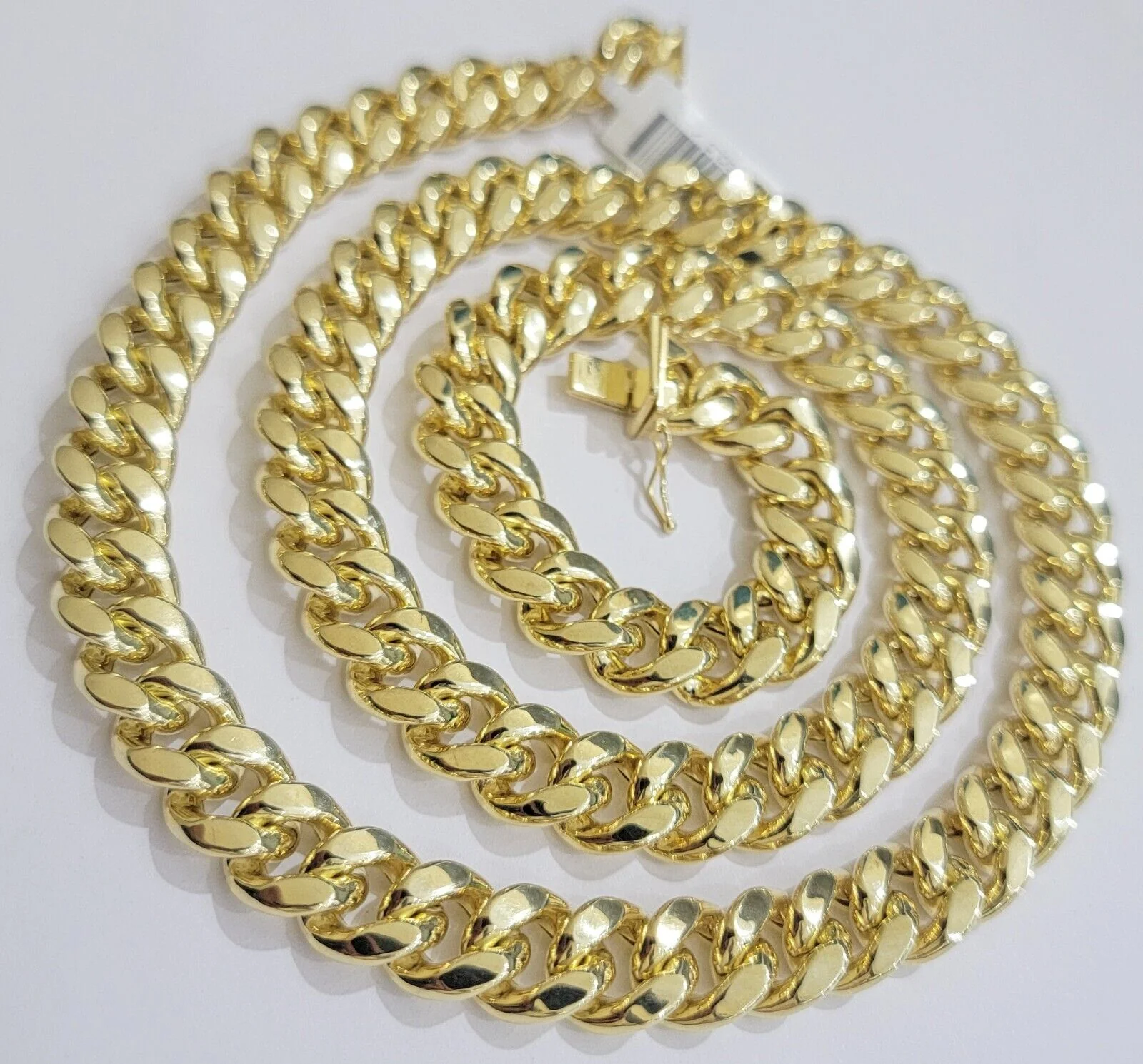 12mm Cuban Link Chain 10k Yellow Gold Mens Necklace 26" Box Clasp Real 10KT SALE - Image 6