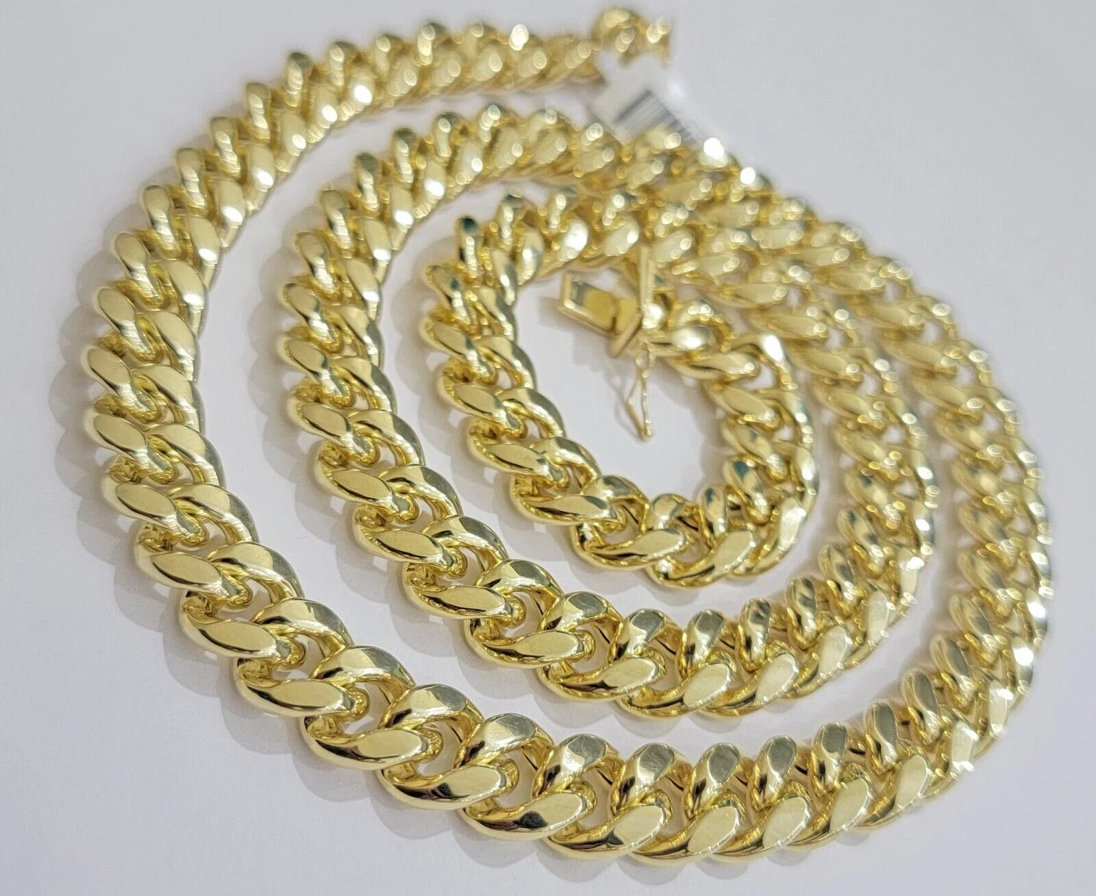 12mm Cuban Link Chain 10k Yellow Gold Mens Necklace 26" Box Clasp Real 10KT SALE - Image 8