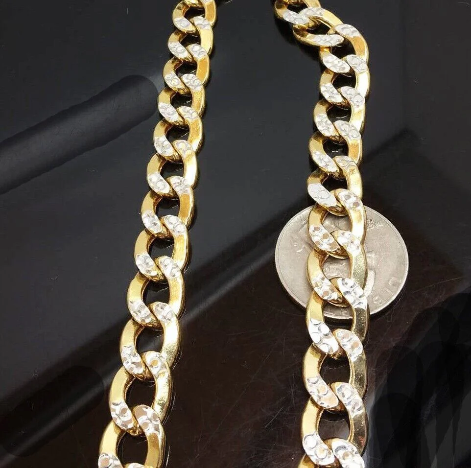 12MM Real Gold Mens Necklace Cuban Link 20-30" Diamond Cut 10k Yellow Gold Chain - Image 5