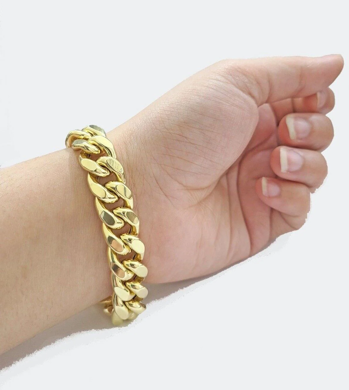 13mm 14k Gold Bracelet Miami Cuban Link 7.5"- 10 Inch Mens Real 14kt Yellow Gold - Image 6