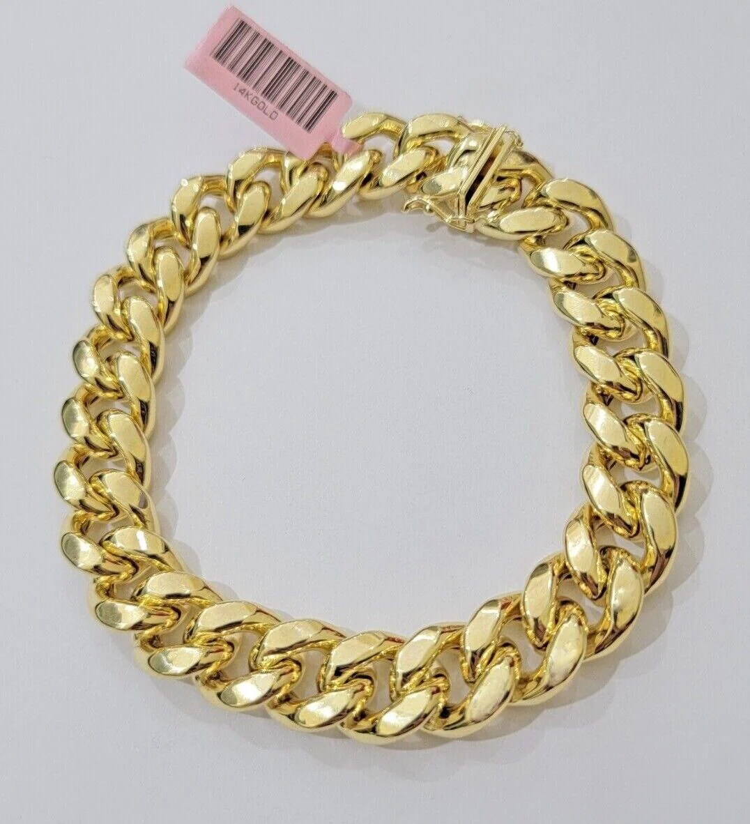 13mm 14k Gold Bracelet Miami Cuban Link 7.5"- 10 Inch Mens Real 14kt Yellow Gold - Image 9