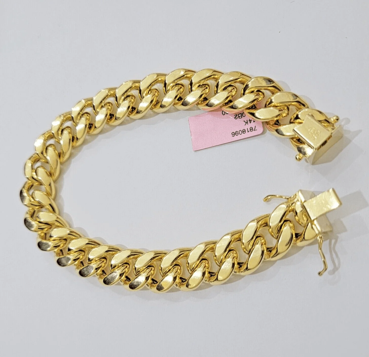 13mm 14k Yellow Gold Bracelet 9 Inch Miami Cuban Link Box Clasp Men's REAL 14kt - Image 11