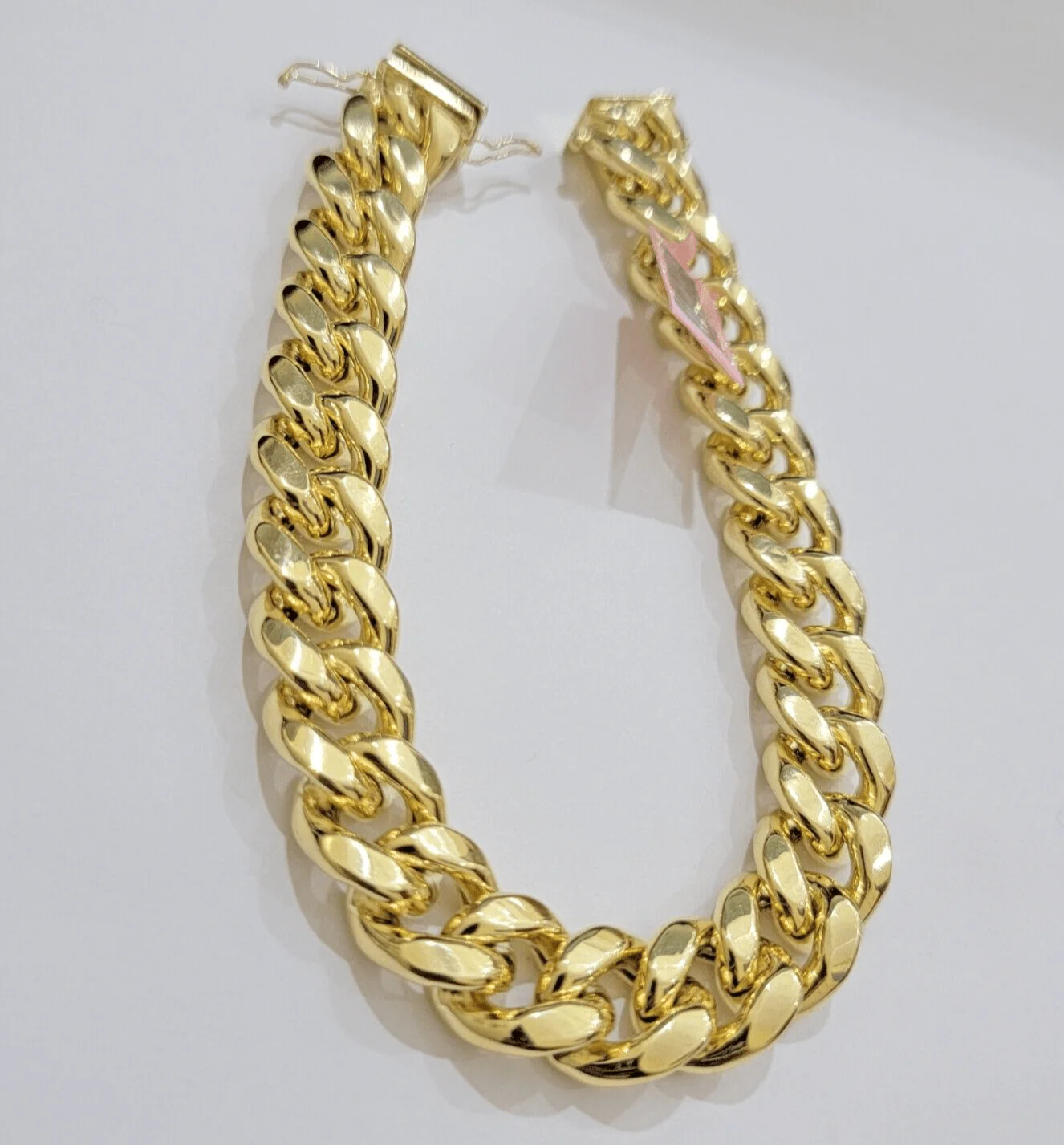 13mm 14k Yellow Gold Bracelet Miami Cuban Link 7 Inch Small Wrist Mens REAL 14kt - Image 7