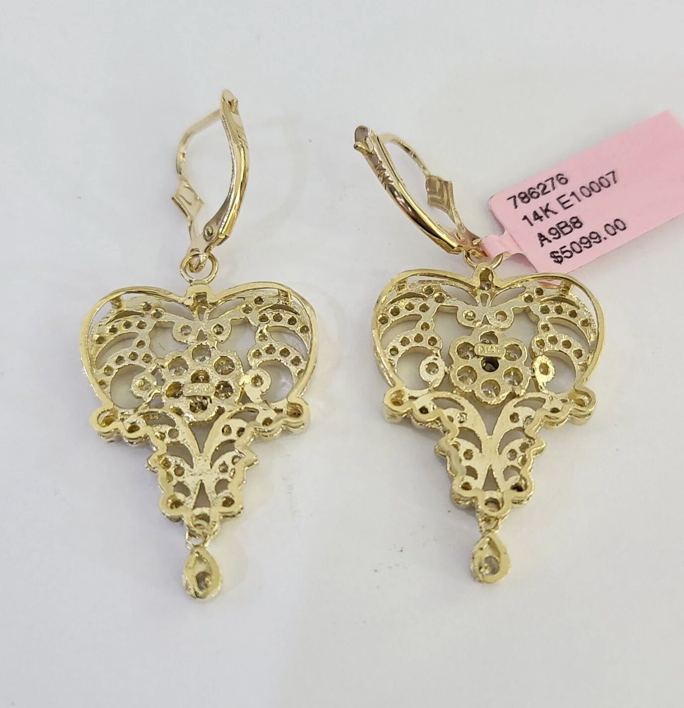 14k Chandelier Earrings Yellow Gold Push Back Real Women Genuine 14Kt - Image 6