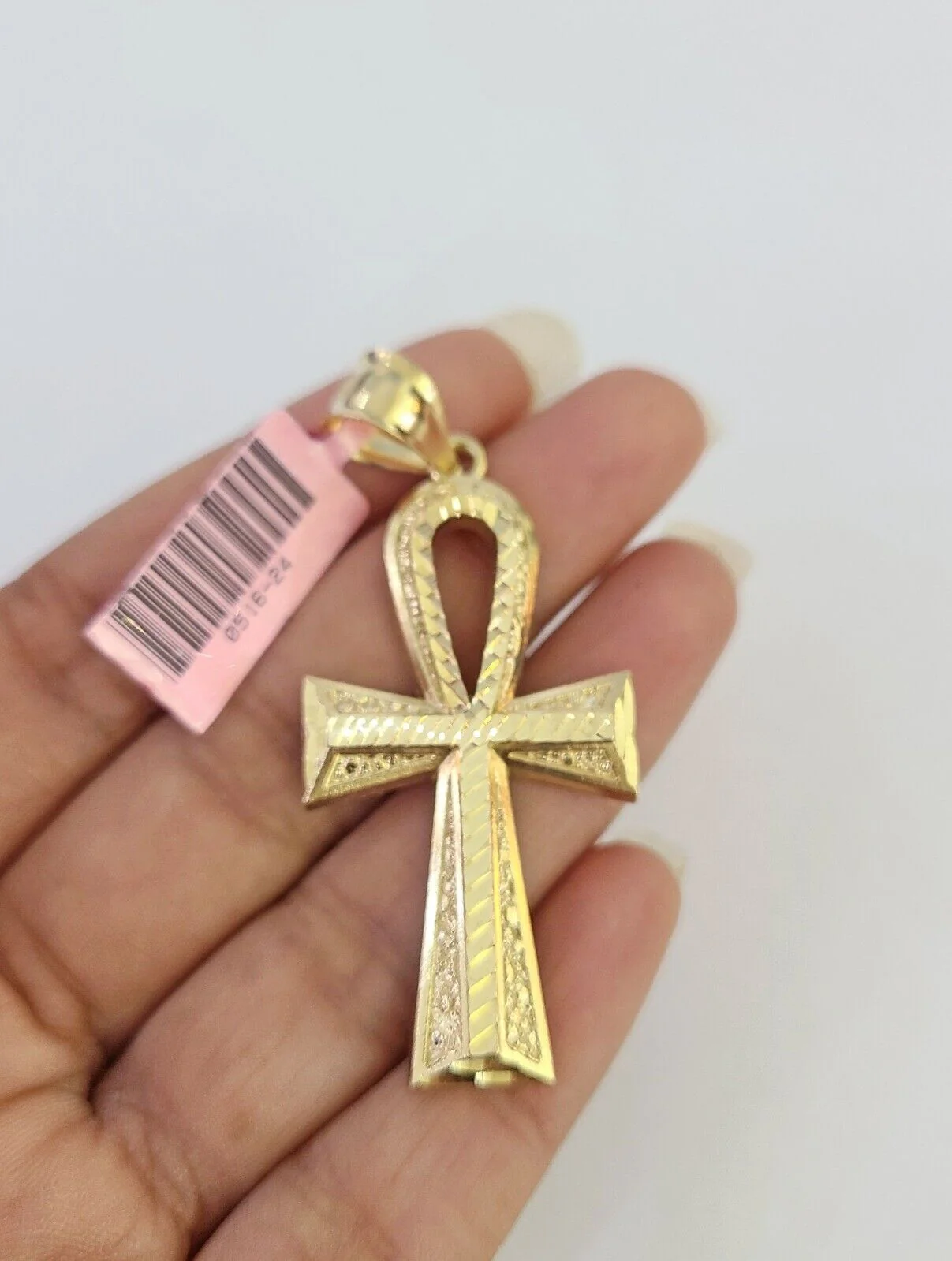 14k Cross Ankh Pendant Jesus 14kt Charm REAL Yellow Gold Religious Genuine