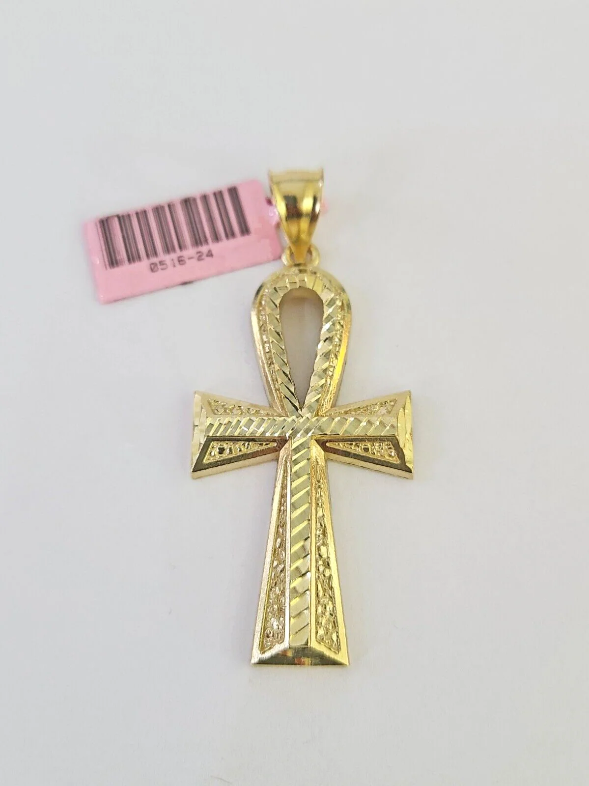14k Cross Ankh Pendant Jesus 14kt Charm REAL Yellow Gold Religious Genuine - Image 2
