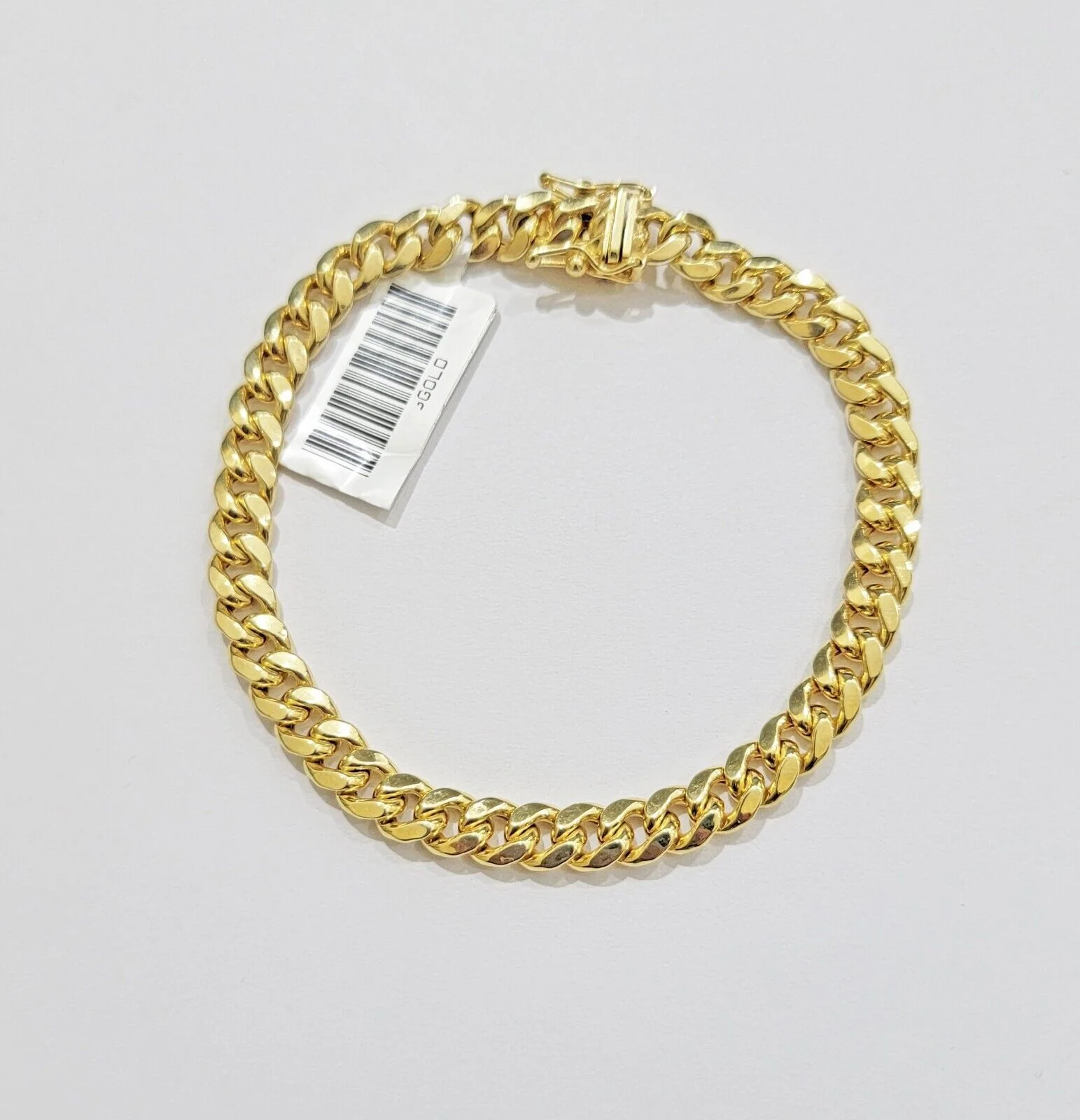 14k Gold Bracelet 6mm 8" Inch Real 14kt Yellow Gold Men women, Box clasp, REAL