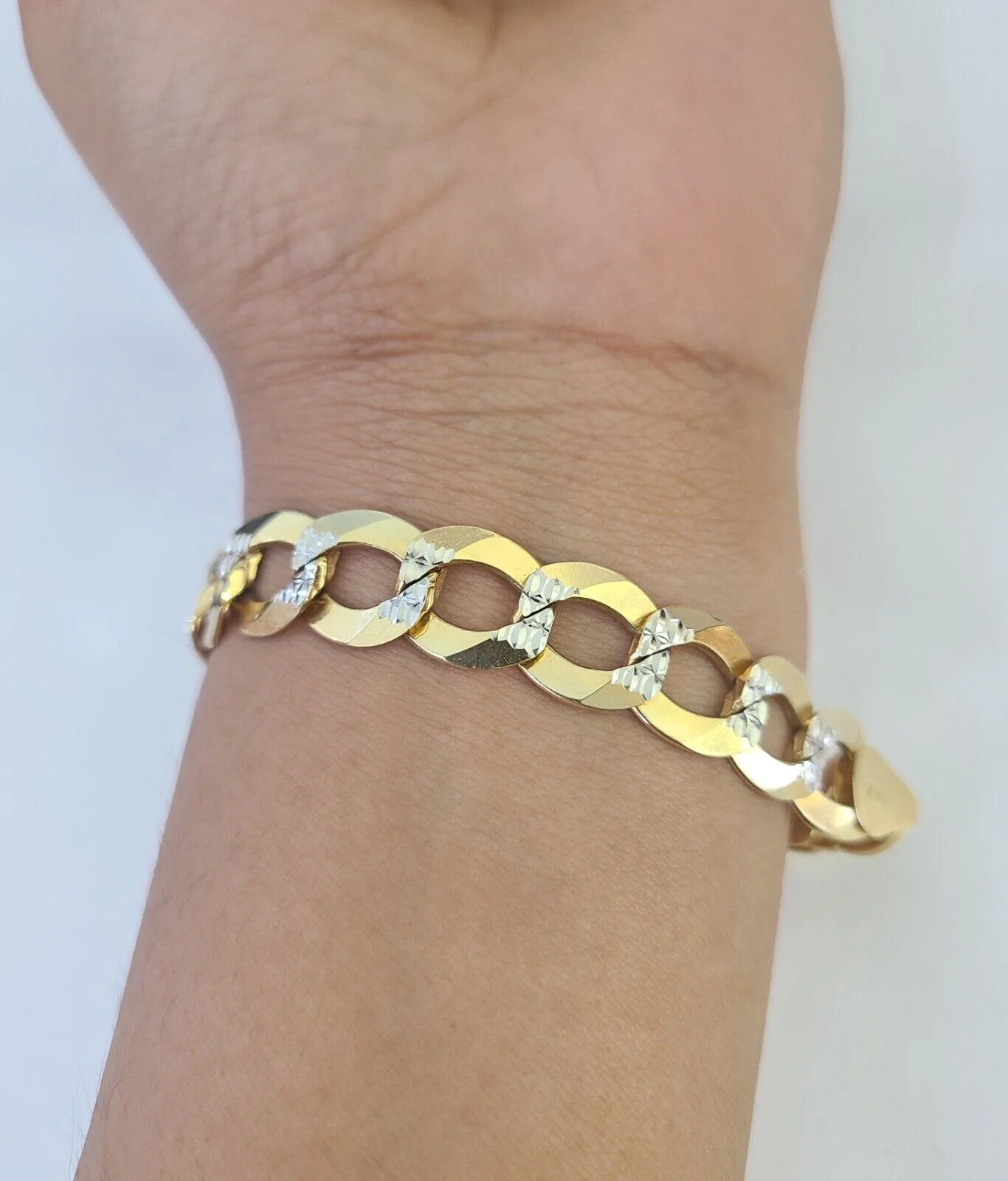 14K Gold Bracelet Cuban Curb Link Diamond Cut 11mm 7" Inch REAL Gold - Image 4