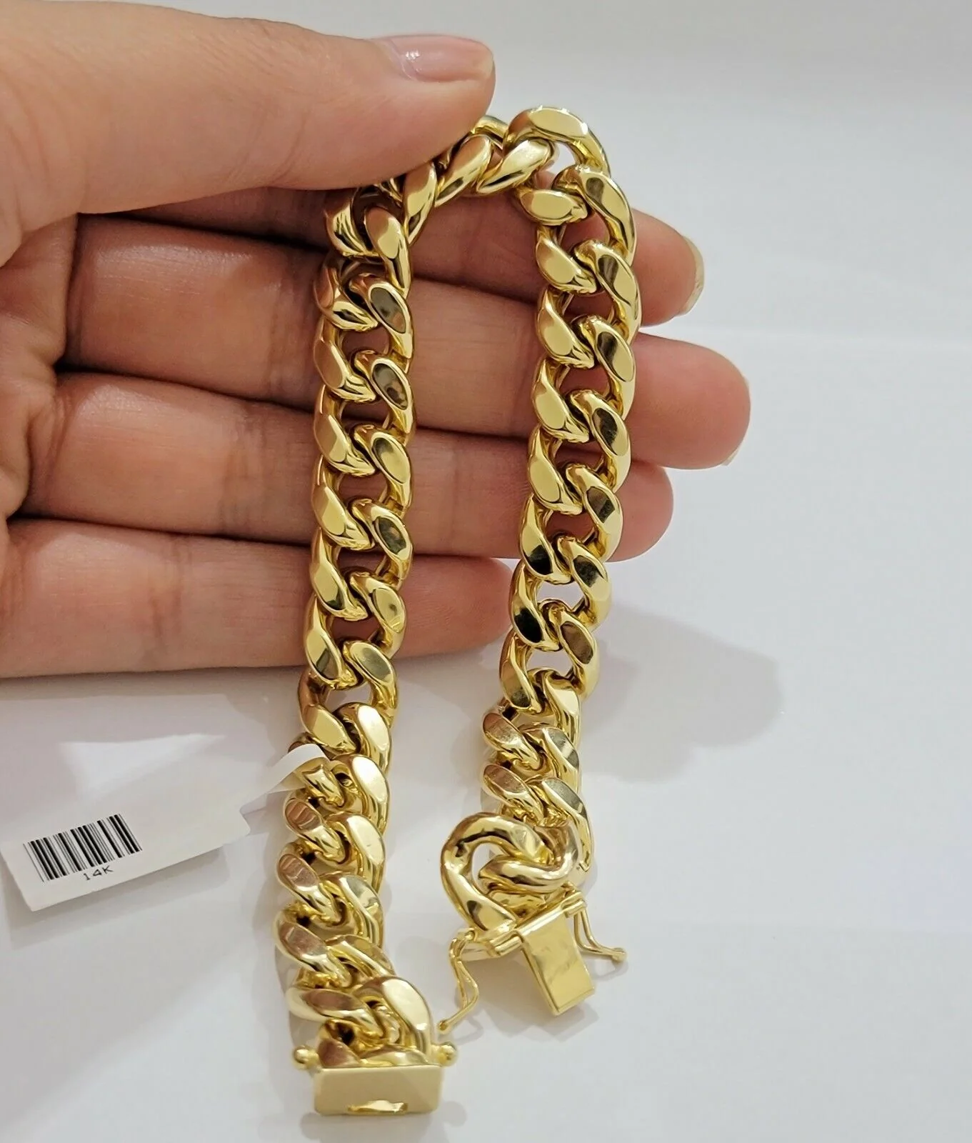 14k Gold Bracelet Miami Cuban Link 11mm 8.5 Inch Box Lock STRONG Mens Real 14KT - Image 7