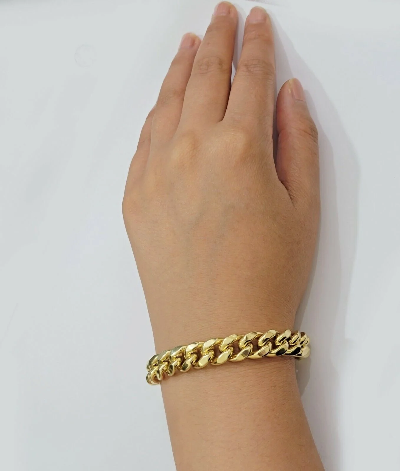 14k Gold Bracelet Miami Cuban Link 11mm 8.5 Inch Box Lock STRONG Mens Real 14KT - Image 9