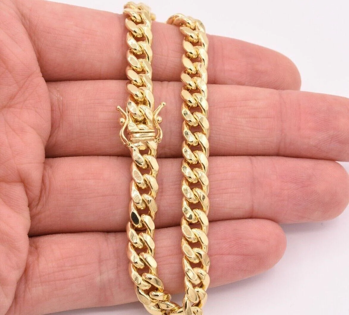14k Gold Bracelet Miami Cuban Link 7mm 9" Inch Real 14 KT Yellow Gold Men Women - Image 2