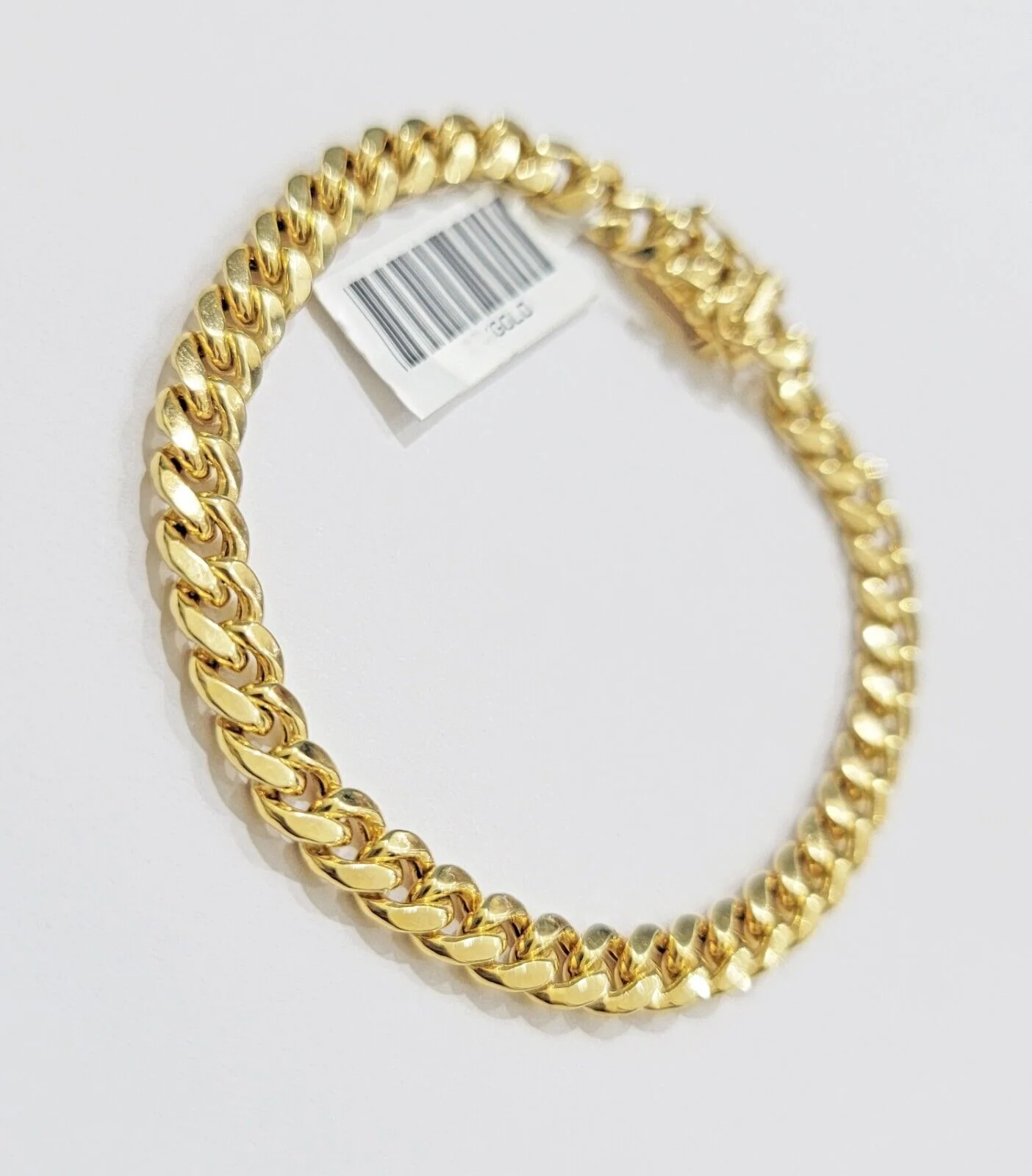 14k Gold Bracelet Miami Cuban Link 7mm 9" Inch Real 14 KT Yellow Gold Men Women - Image 3