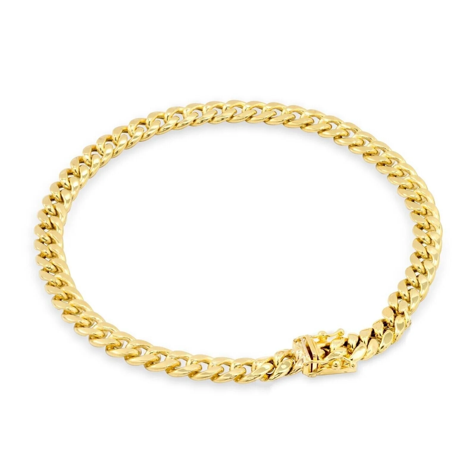 14k Gold Bracelet Miami Cuban Link 7mm 9" Inch Real 14 KT Yellow Gold Men Women - Image 8