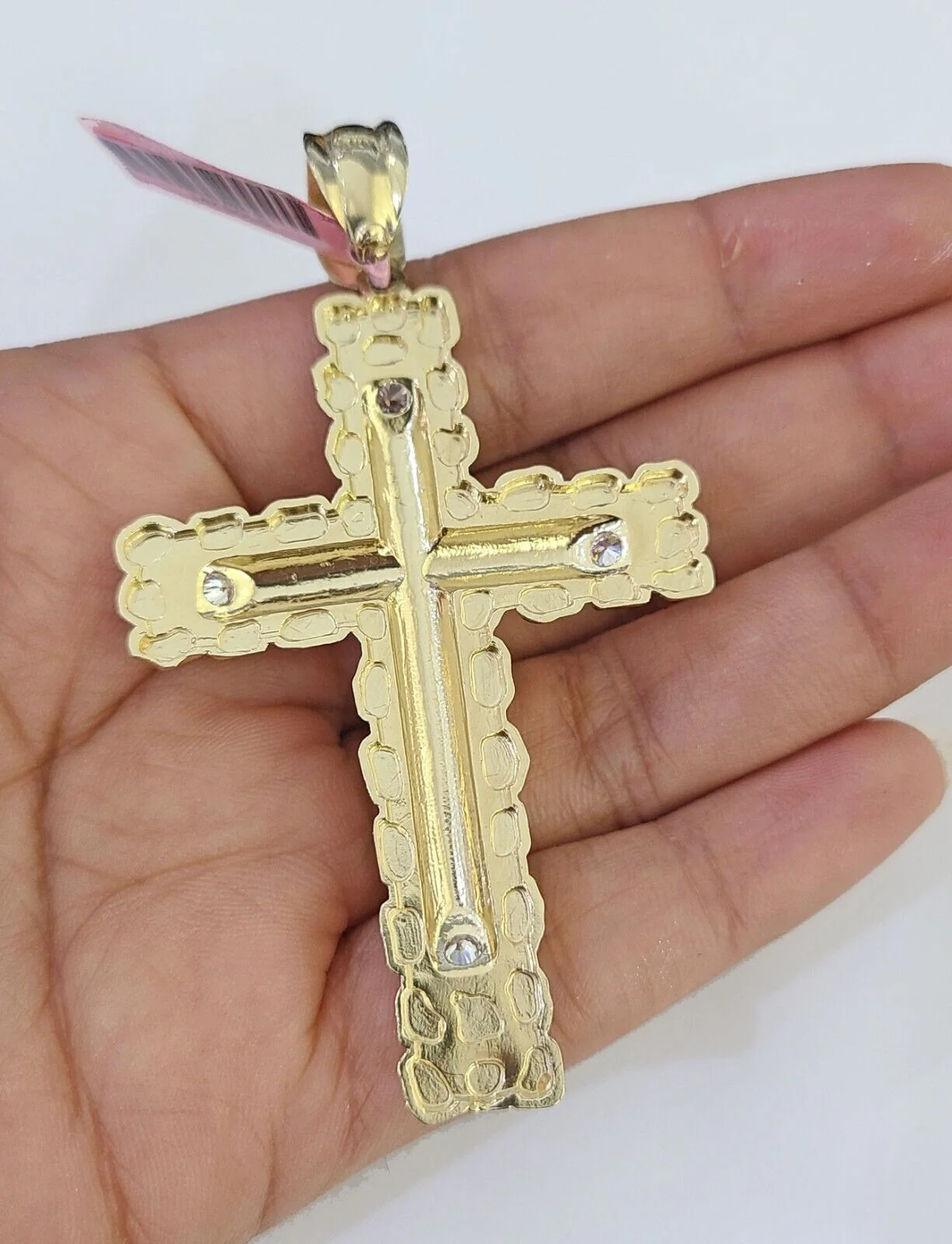 14k Gold Chain Jesus Cross Charm Solid Cuban Curb 5mm 20"-26" Inch SET Necklace - Image 7