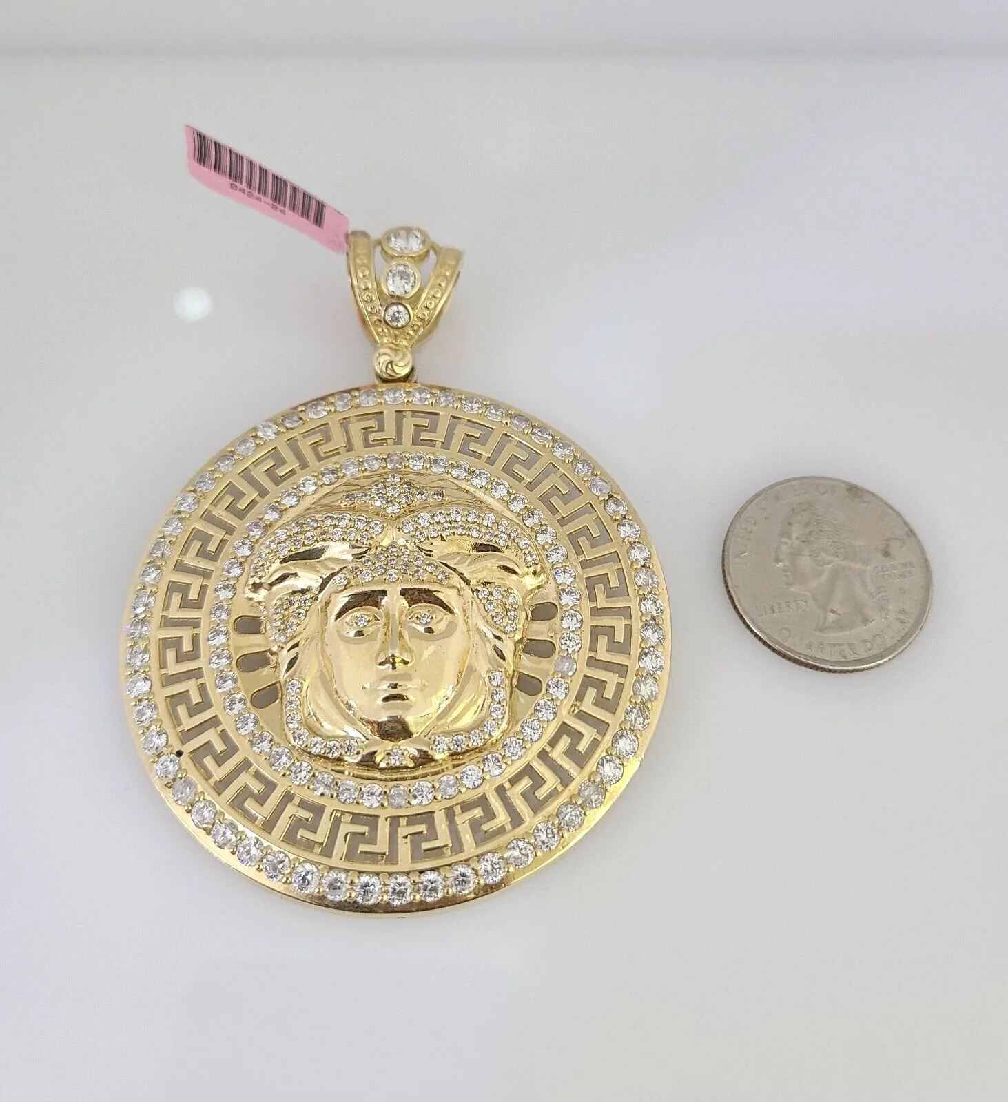 14k Gold Chain Medusa Head Charm Solid Cuban Curb 10mm 20"-30" SET Necklace - Image 5