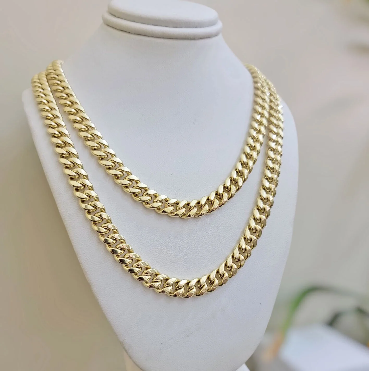 14k Gold Chain Necklace 22 Inch Miami Cuban Link 8mm Box Lock Real 14KT For Mens - Image 11