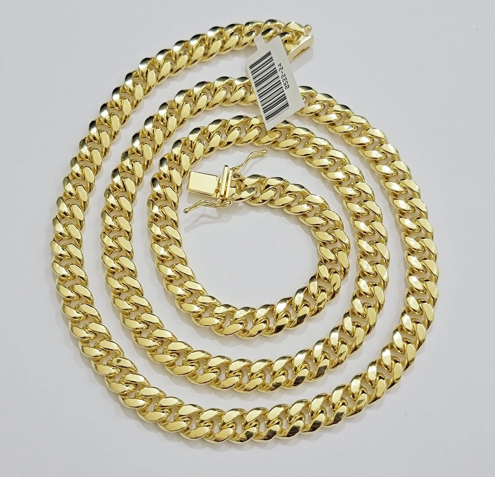 14k Gold Chain Necklace 24 Inch Miami Cuban Link 8mm Box Lock Real 14KT For Mens - Image 4