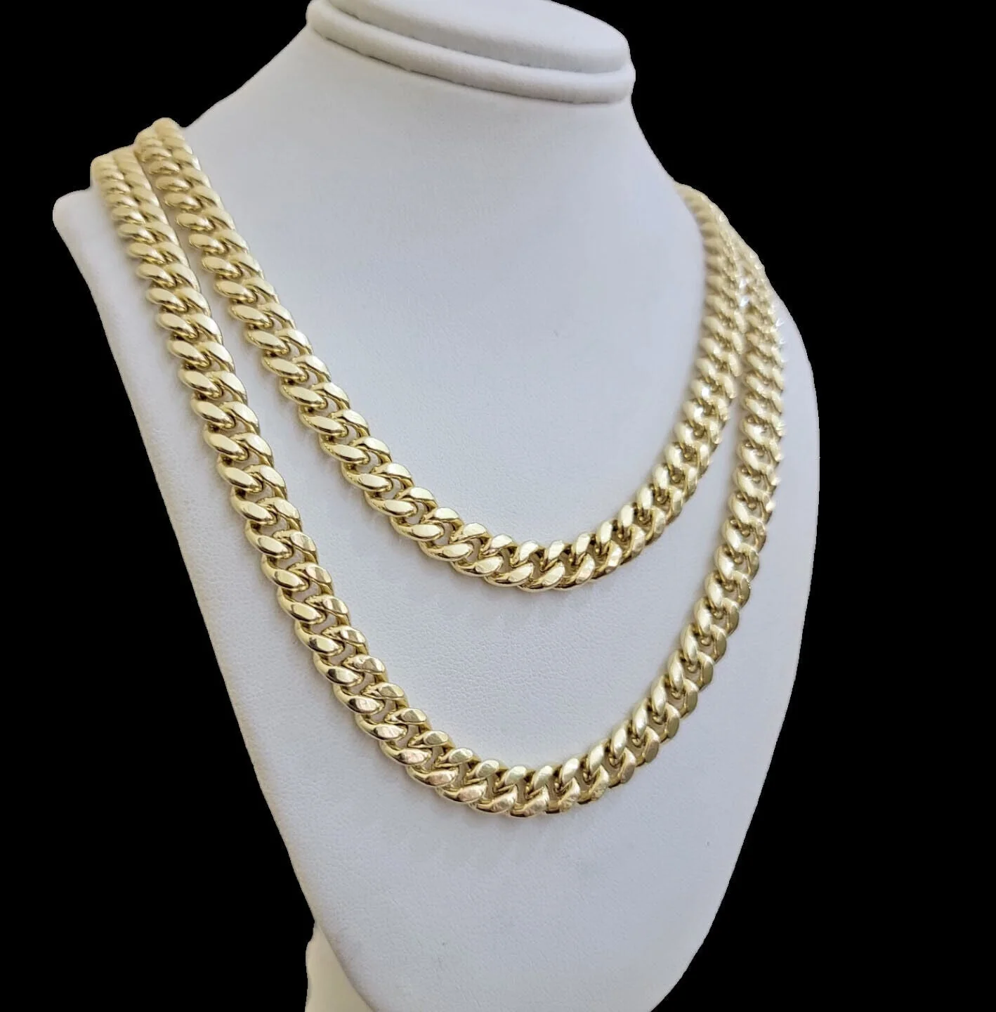 14k Gold Chain Necklace 24 Inch Miami Cuban Link 8mm Box Lock Real 14KT For Mens - Image 7