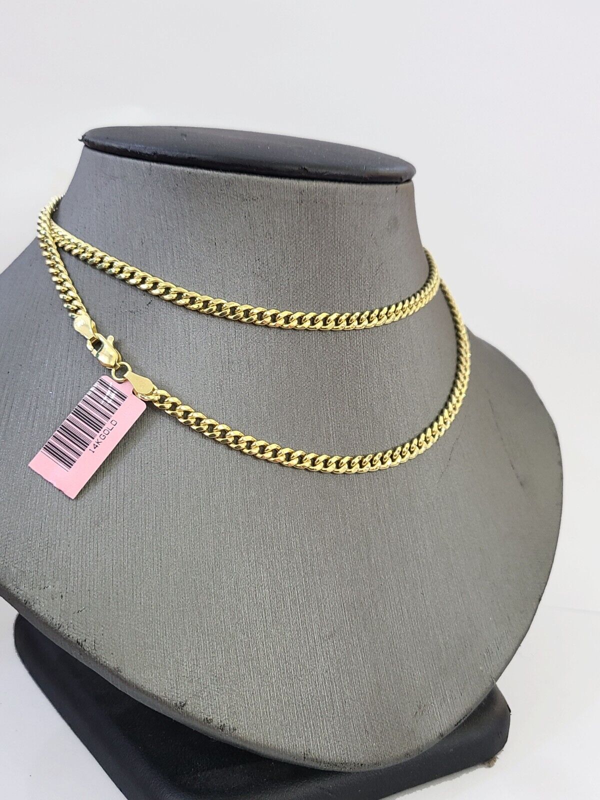14k Gold Miami Cuban Link Chain Necklace 4mm 24" box Lock REAL 14kt Yellow Gold - Image 3