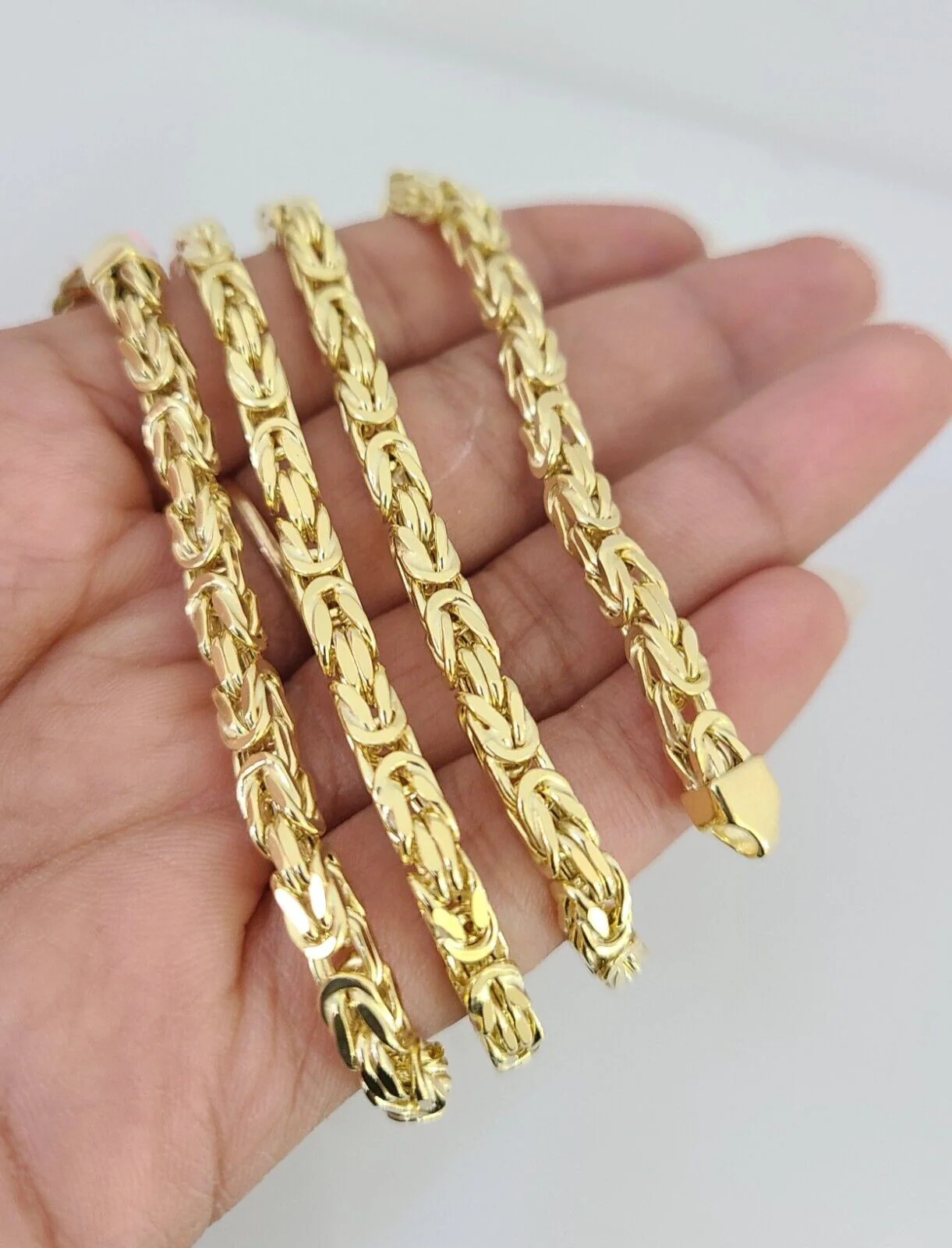 14K Gold Necklace Chain Jesus Cross Charm Turkish Byzantine 4mm 24" Pendant - Image 4
