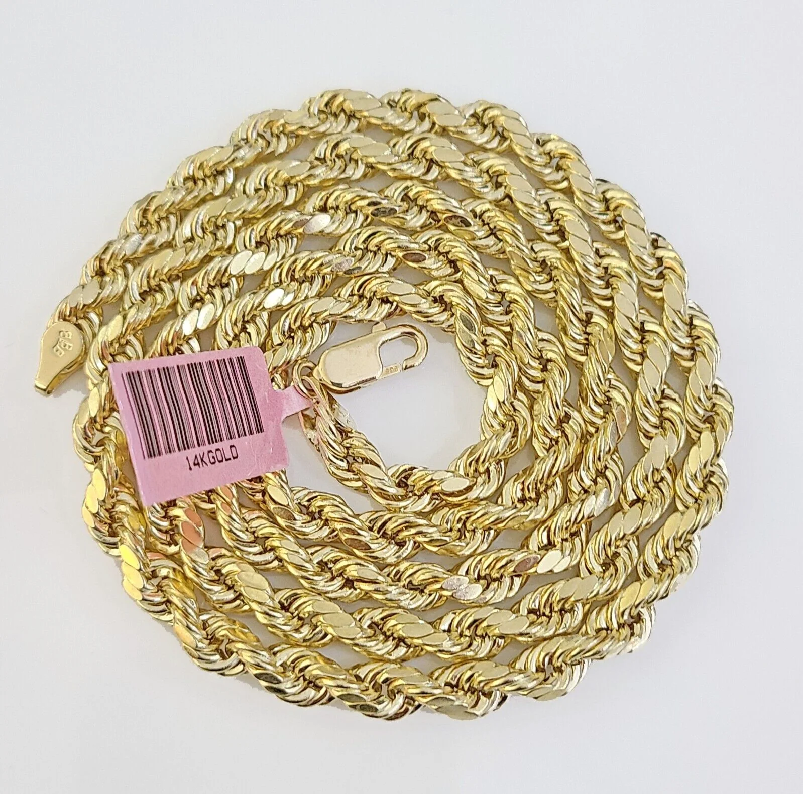 14k Gold Nugget Cross Pendent and 5mm 24 Inches Rope Chain - Image 5