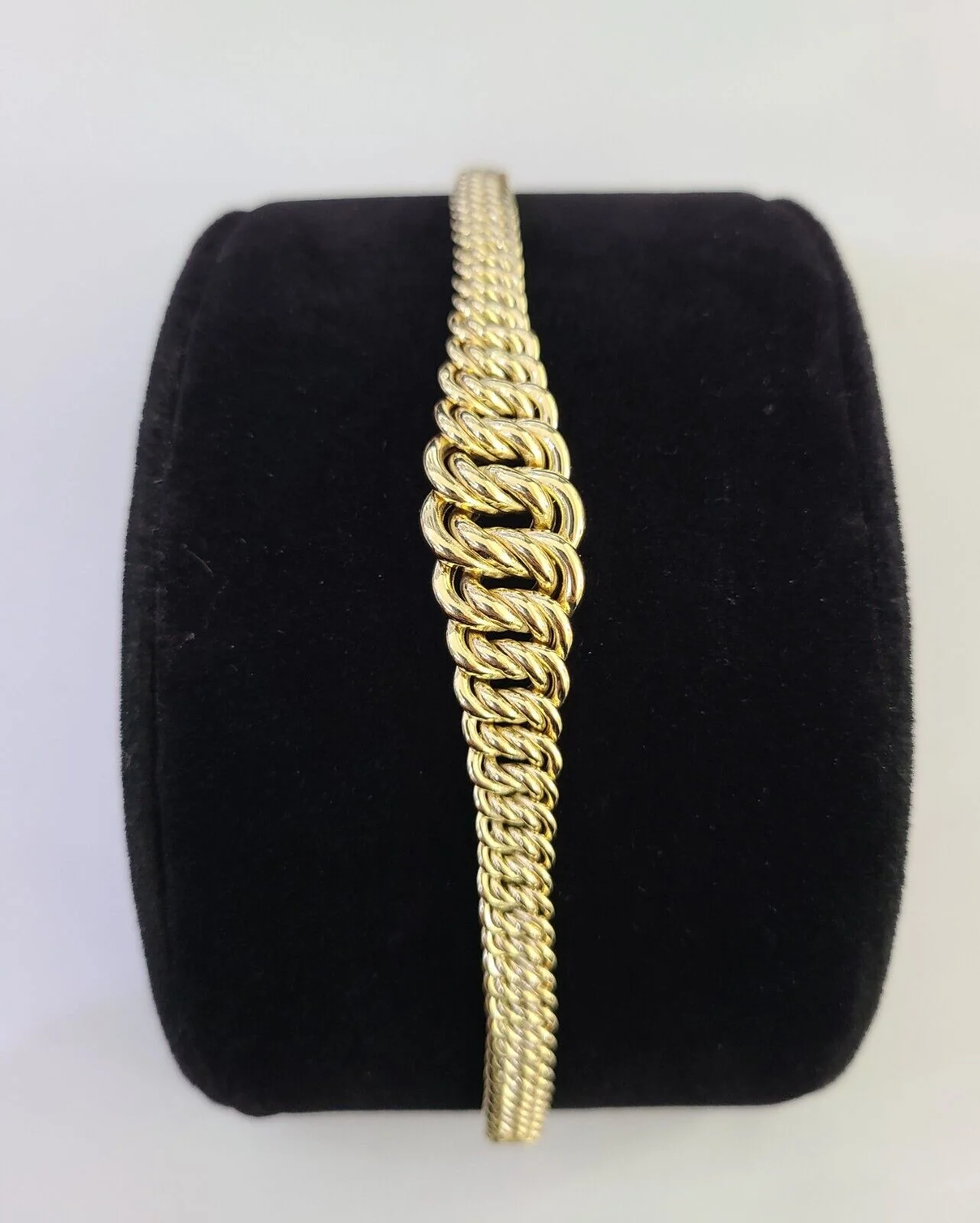 14K Gold Princesa Ring Bracelet 7" 7mm Real Yellow SET Flat Byzantine Link 14Kt All Sizes - Image 13