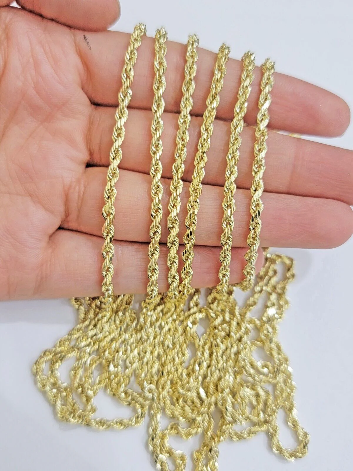 14k Gold Rope Chain Necklace 18"-26 Inches 3mm Diamond Cuts Men Women Real SOLID - Image 7