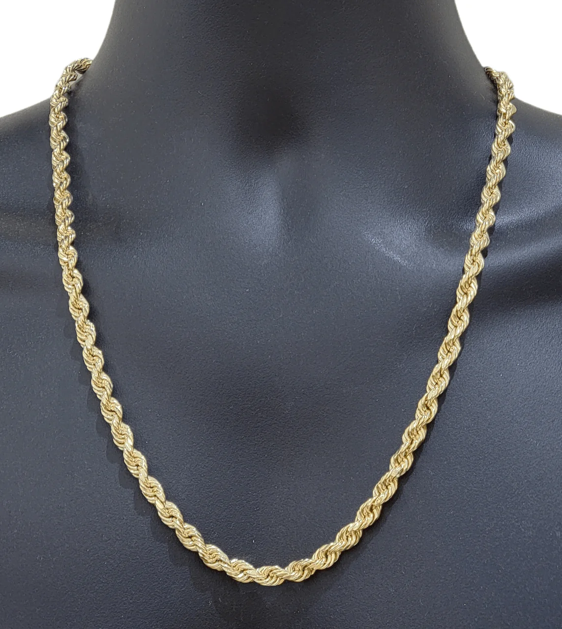 14k Gold Rope Chain & Nugget Texas map Charm pendant & 26 Inch Necklace Set Mens - Image 4