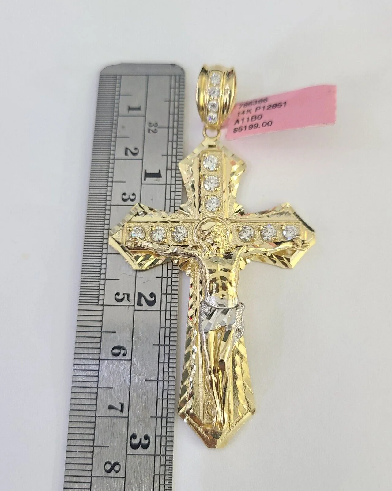 14k Jesus Christ Cross Charm Pendant Yellow Gold REAL Genuine 14kt - Image 2