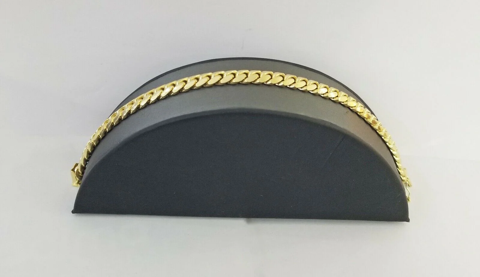 14K Real Gold Bracelet Miami Cuban Link Box Lock 8inch 10kt yellow gold bracelet - Image 5