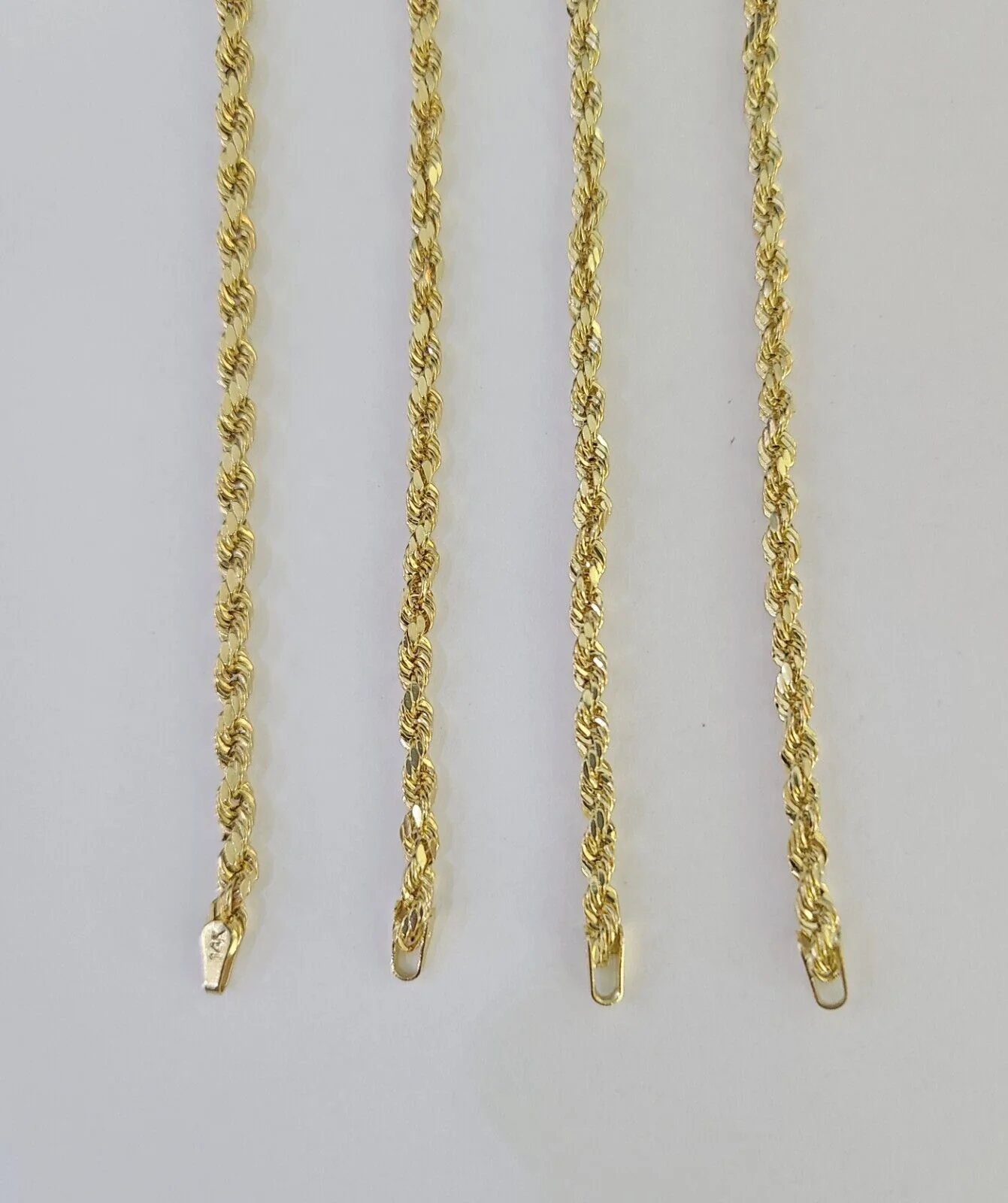 14k Real Rope Chain Necklace 3mm 18"-26" Inch Yellow Gold Men Women Genuine - Image 7